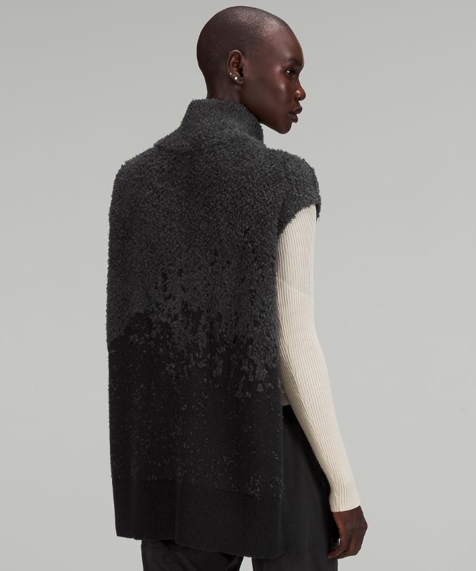 Ombre Knit Textured Poncho Online Only