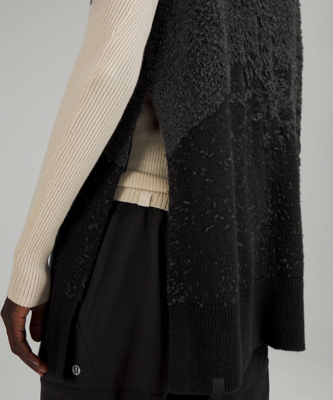 Ombre Knit Textured Poncho
