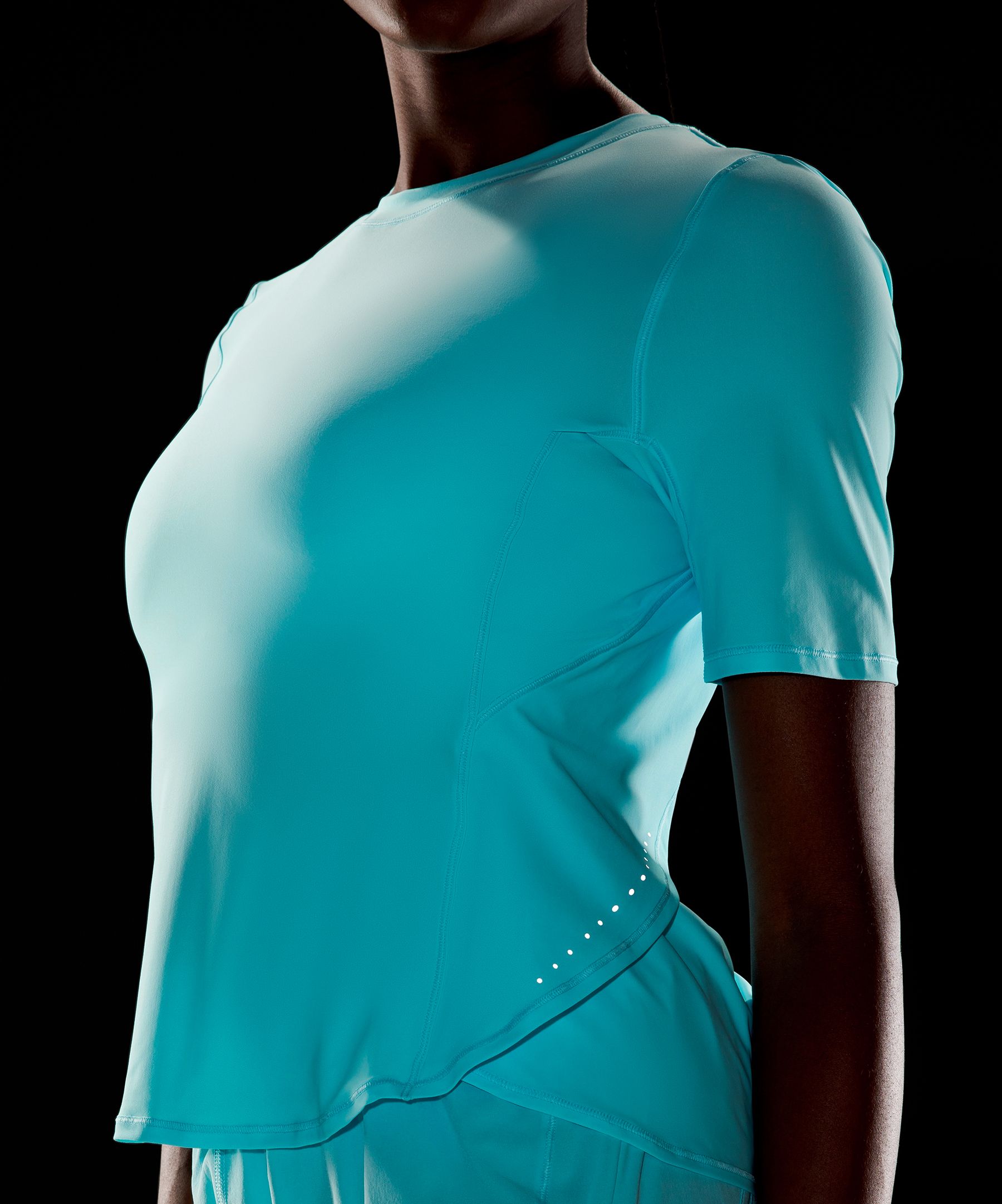 UV Protection Fold-Over Running T-Shirt | Women's Short Sleeve 