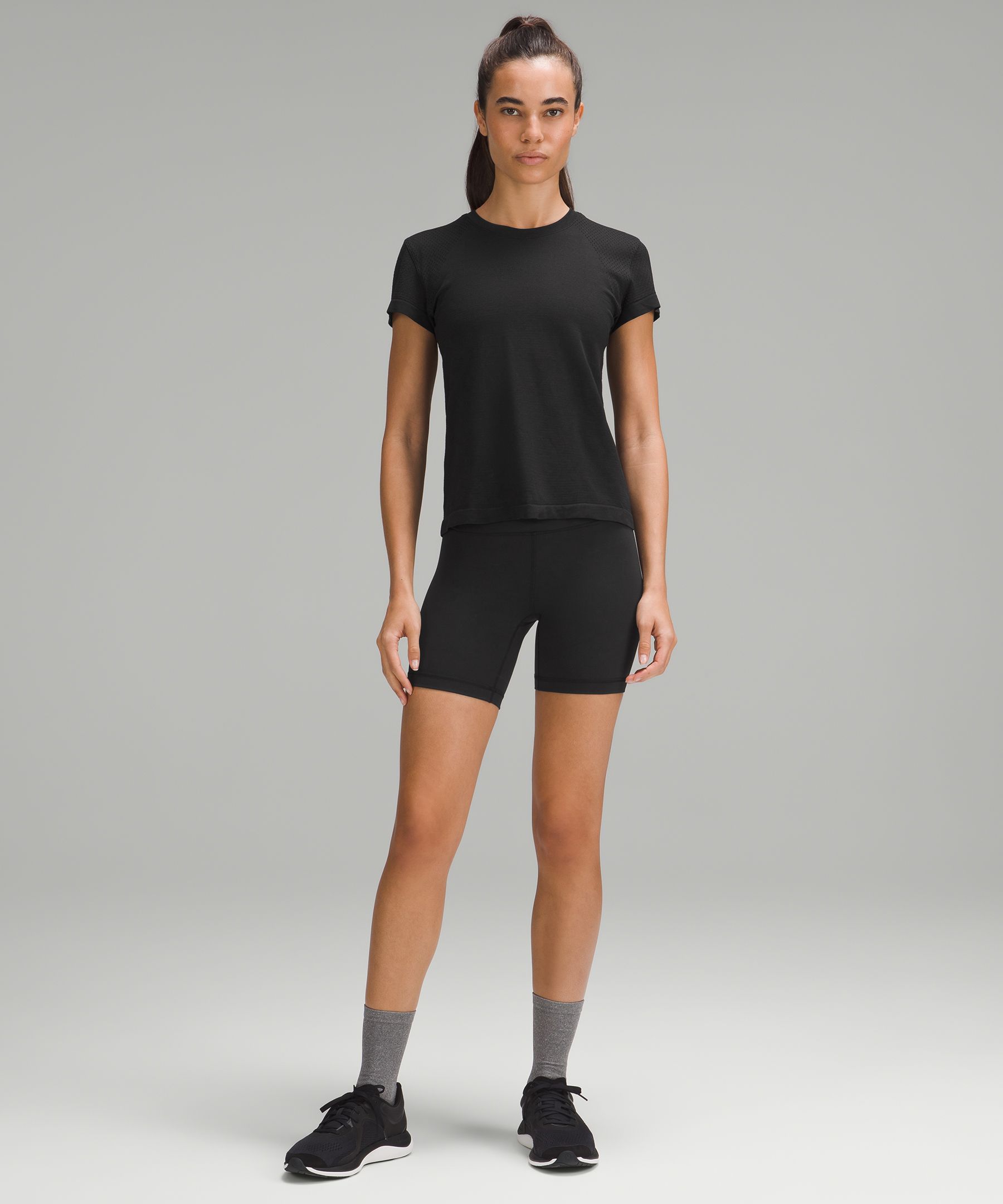 lululemon athletica, Tops, Brand New With Hang Tag Train To Be Short  Sleevetshirt Mesh Black Size 8