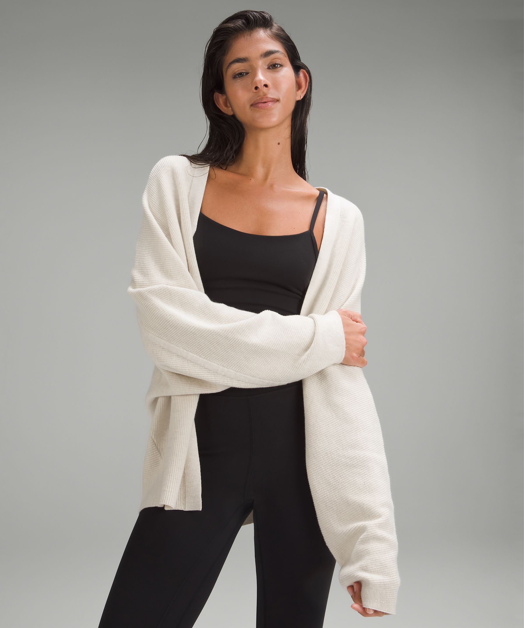 Lululemon Boxy Cotton-blend Knit Wrap