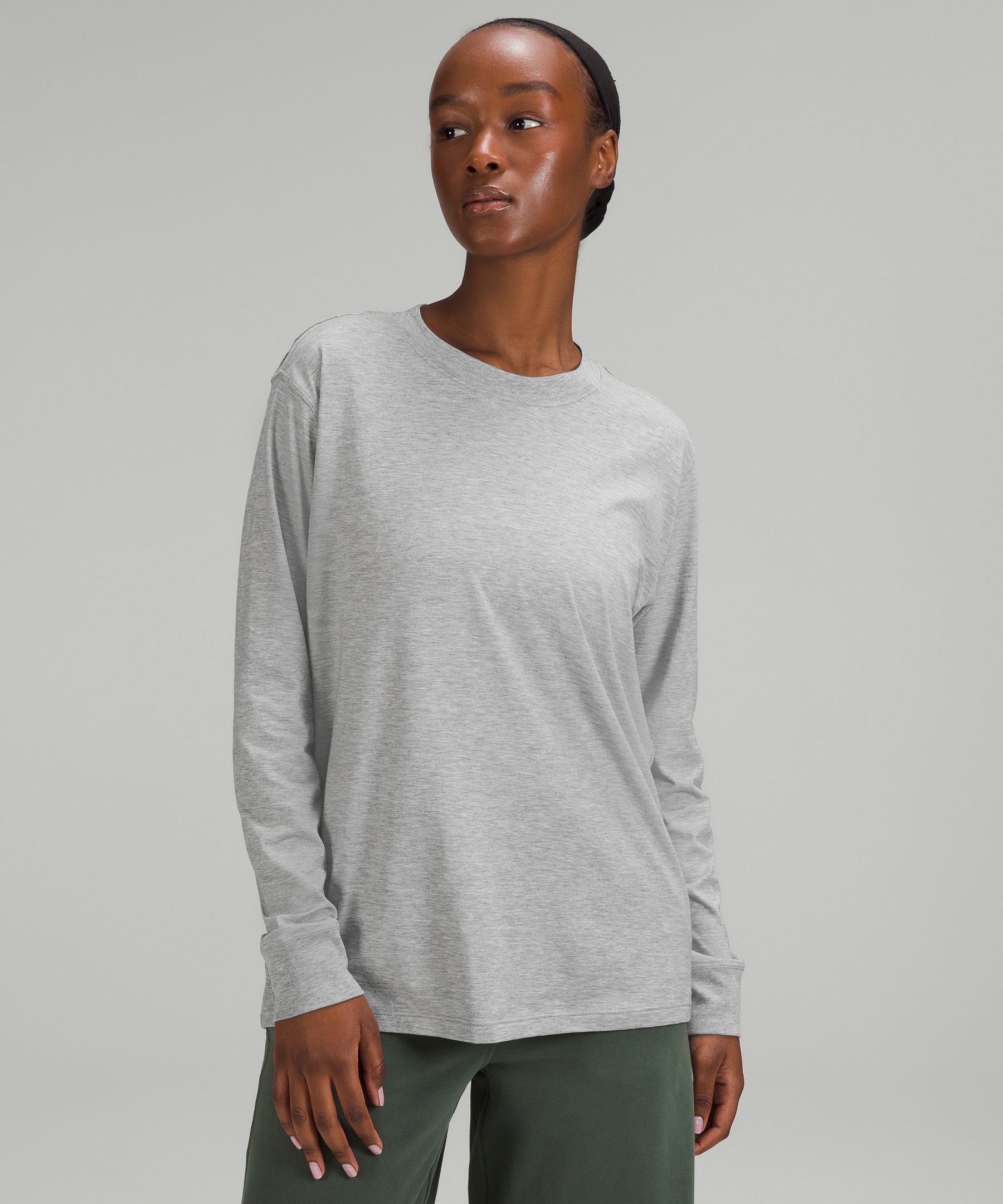Lululemon Women's Long Sleeve Quarter Zip Activewear T-shirt Gray