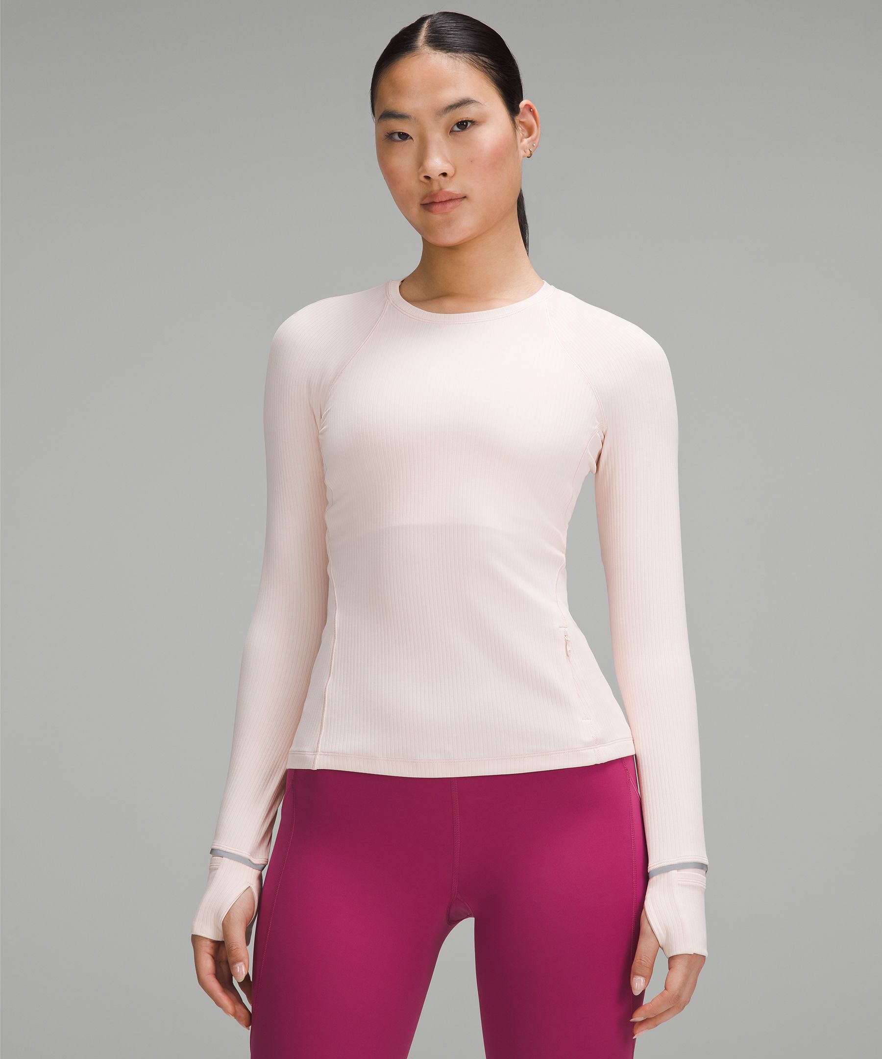 Lululemon It's Rulu Ribbed Long-sleeve Shirt In Pink