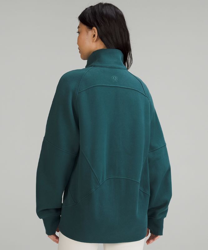 Scuba Oversized-Pullover mit durchgehendem Reißverschluss und Trichterkragen *Nur online erhältlich