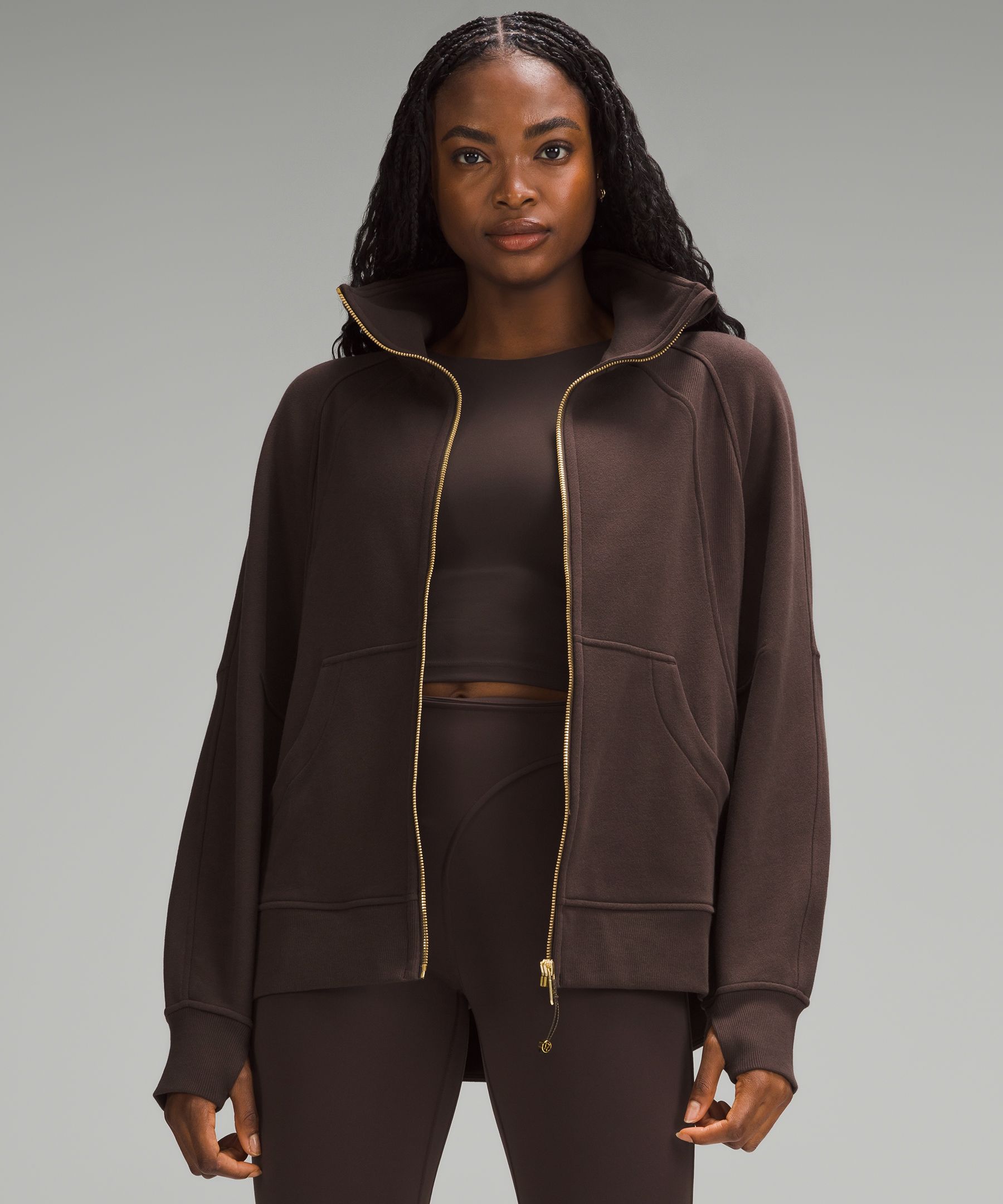 Scuba Oversized Funnel-Neck Full Zip *Long