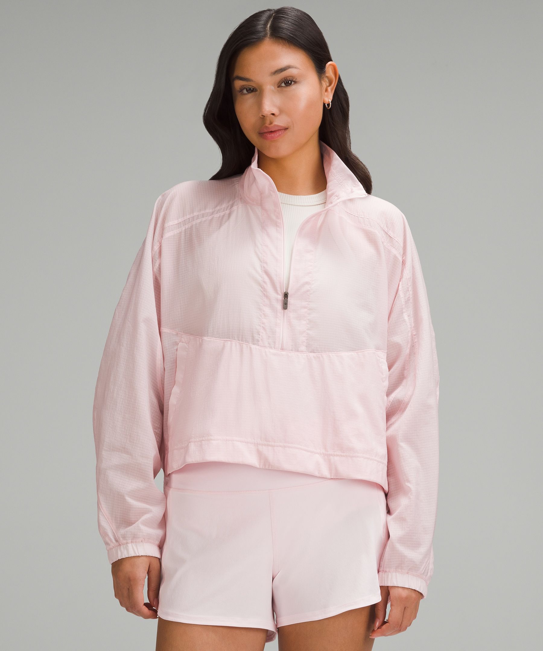 Lightweight Woven Side-Snap Anorak - Pink