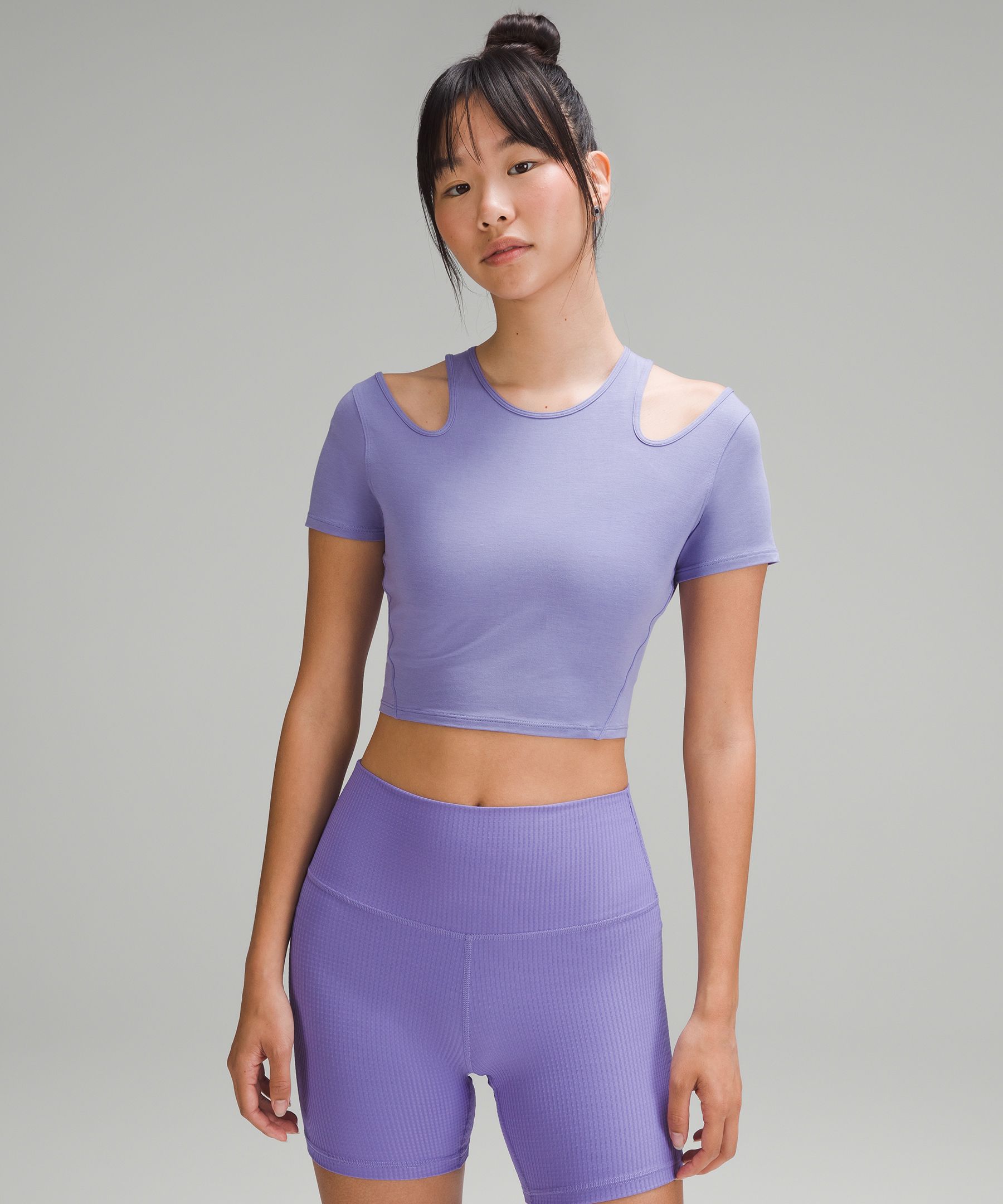 Shoulder Cut Out Yoga T Shirt