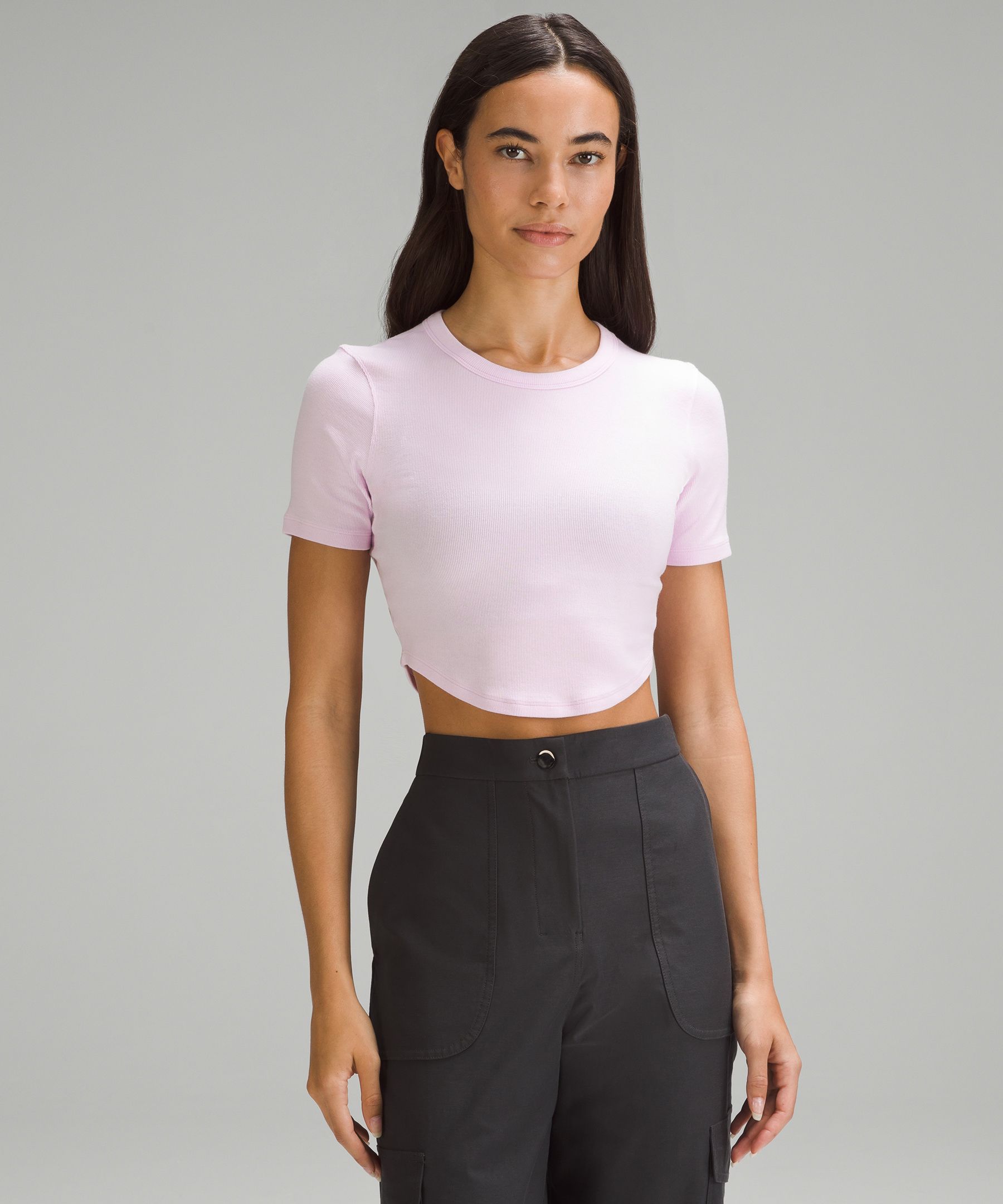 Tight Short Sleeve T-shirt  Shorts with tights, Cropped shirt