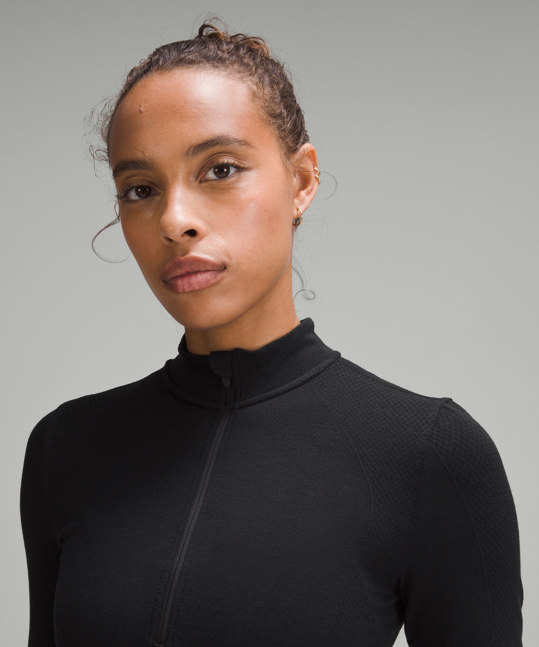 Women's half zip merino wool baselayer