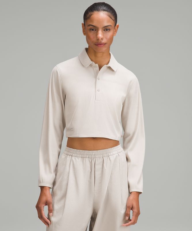 lululemon lab Cupro Cropped Long-Sleeve Polo Shirt