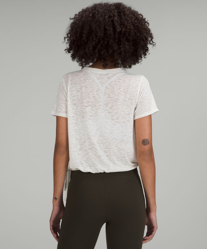 Lightweight Side-Cinch Yoga Short Sleeve Shirt