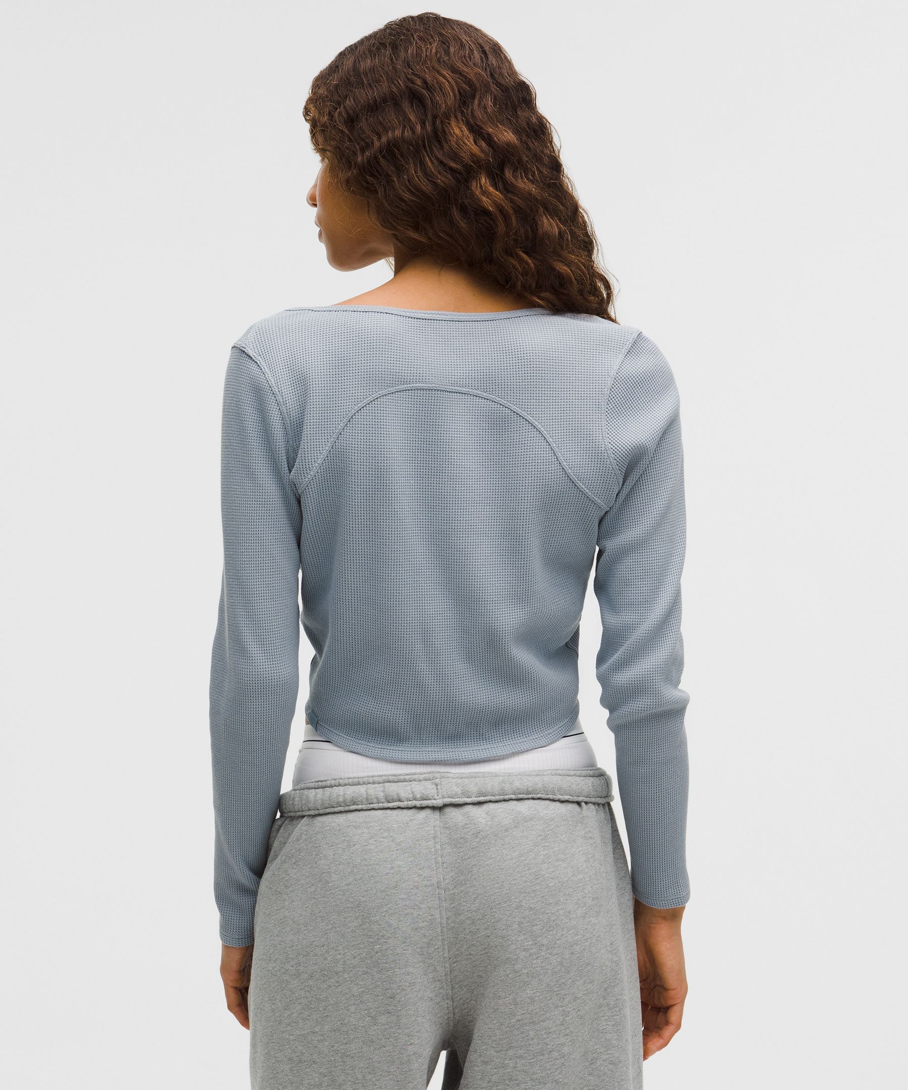 Cotton-Blend Henley Long-Sleeve Shirt