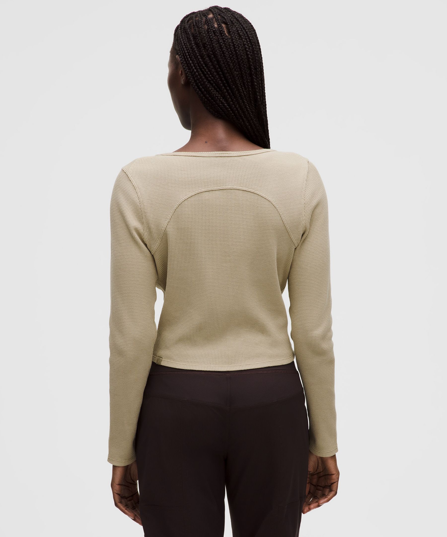 Cotton-Blend Henley Long-Sleeve Shirt