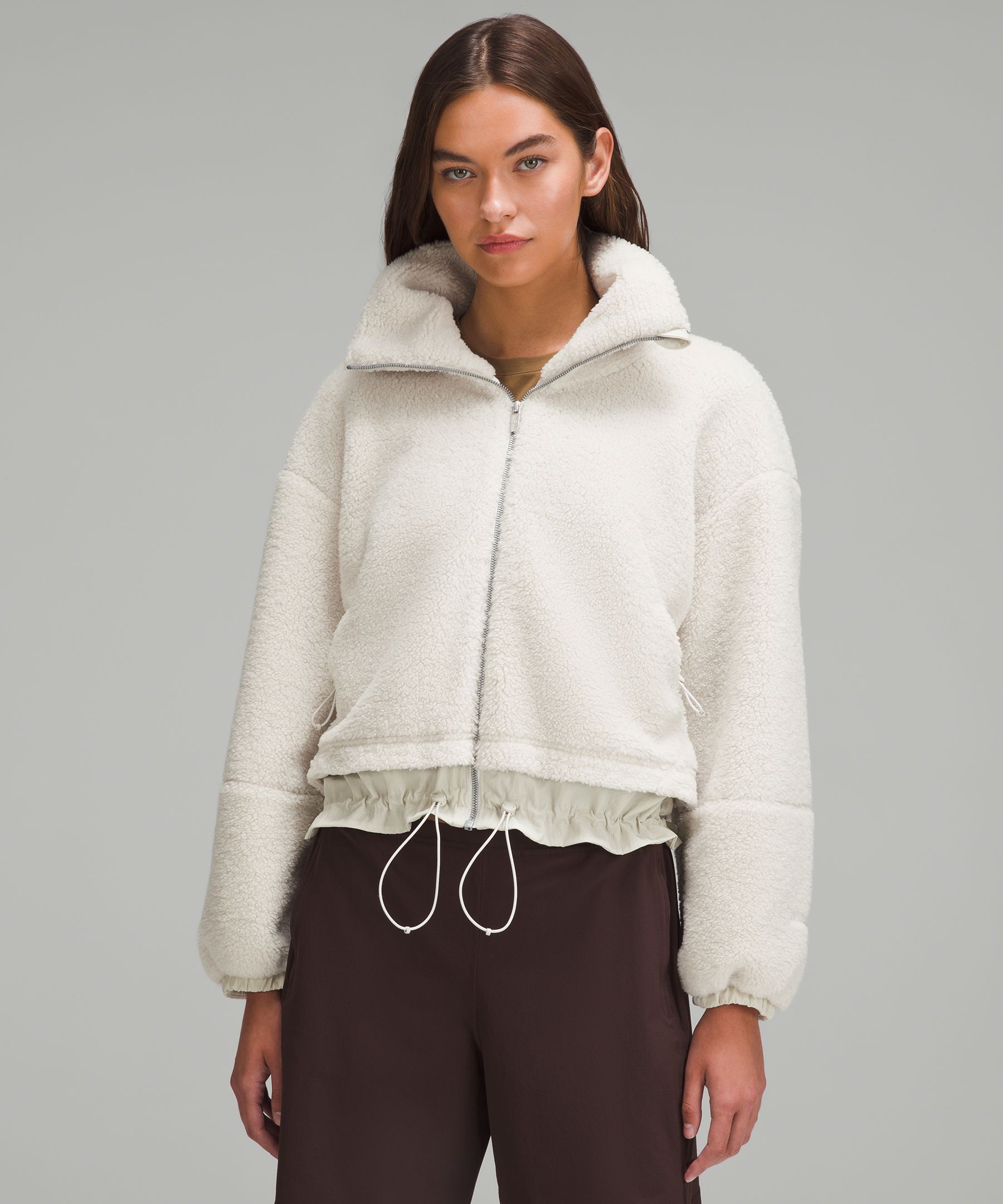 Textured Fleece Cinchable Full Zip