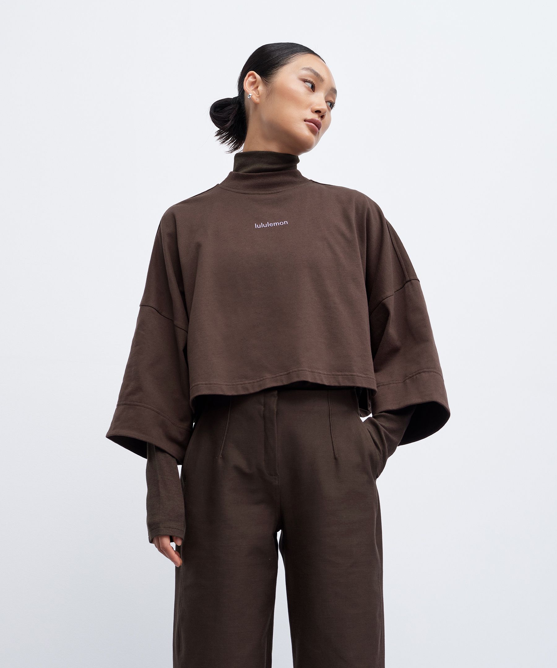 Heavyweight Cotton Cropped 3/4 Sleeve Shirt