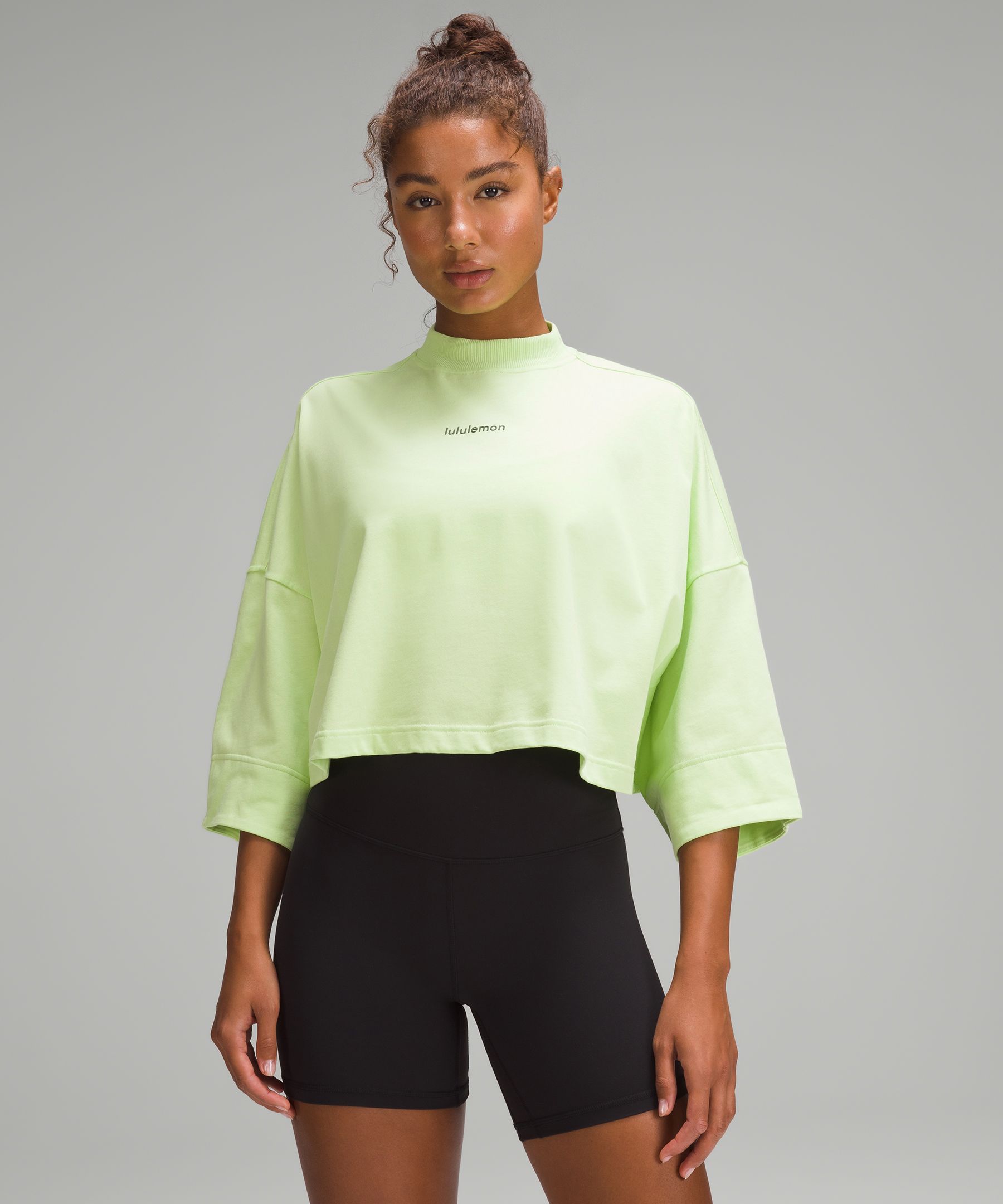 Heavyweight Cotton Cropped 3/4 Sleeve Shirt
