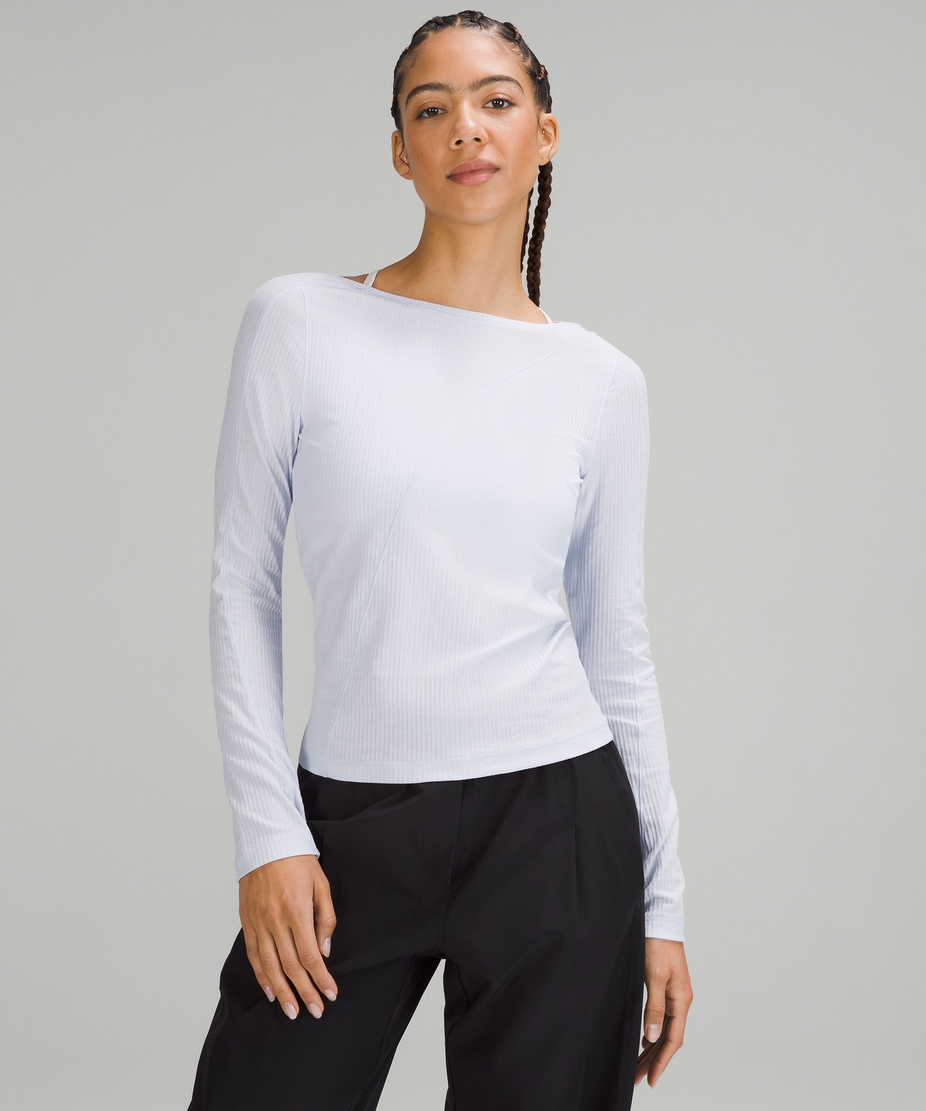 COTTONIQUE Women's Long Sleeve ribbed tee
