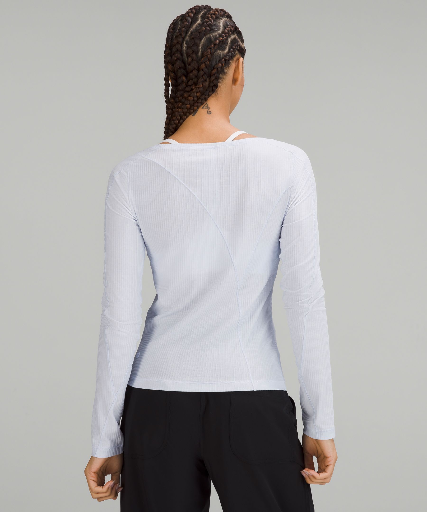 Lululemon Asymmetrical Ribbed Cotton Long-Sleeve Shirt - Kohlrabi Green -  lulu fanatics