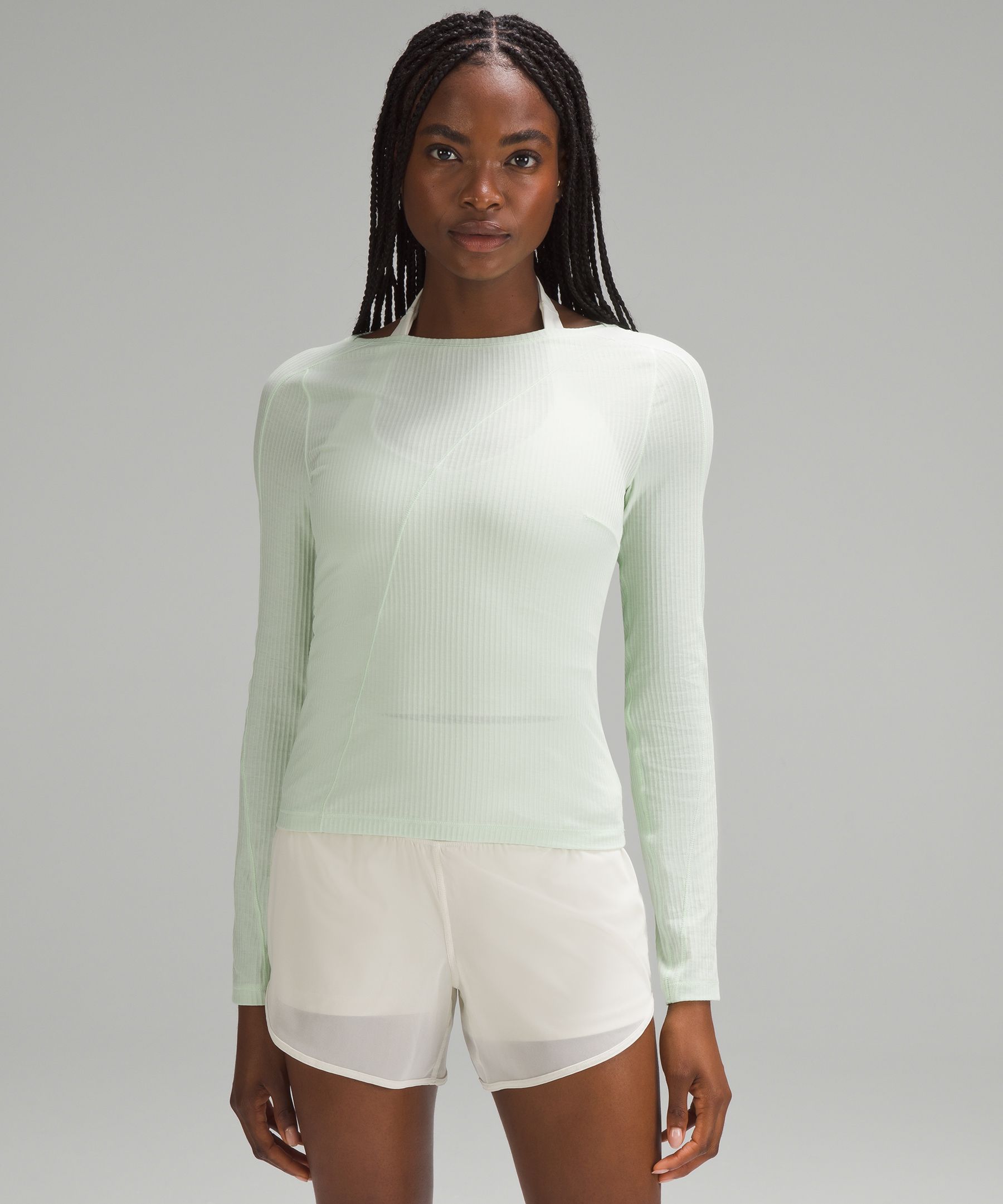 Lululemon Asymmetrical Ribbed Cotton Long-sleeve Shirt