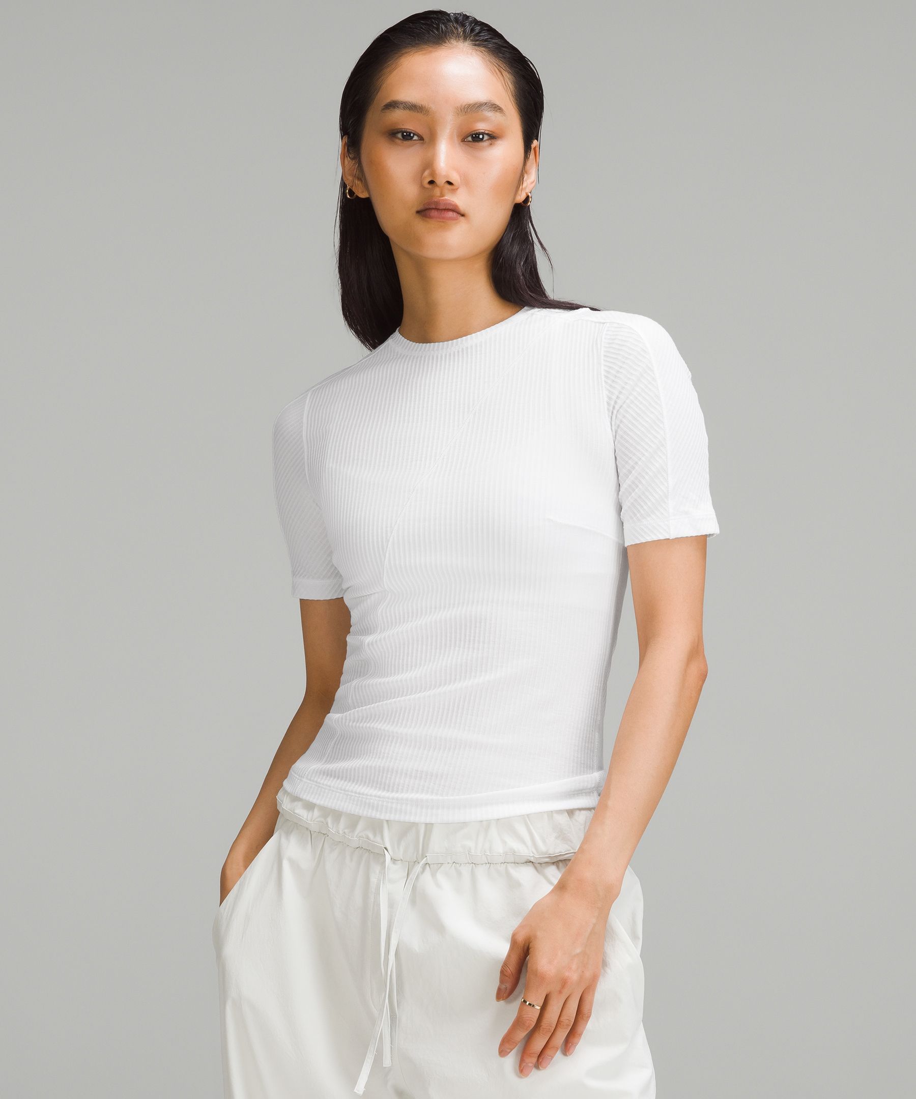 Lululemon Asymmetrical Ribbed Cotton T-Shirt. 2