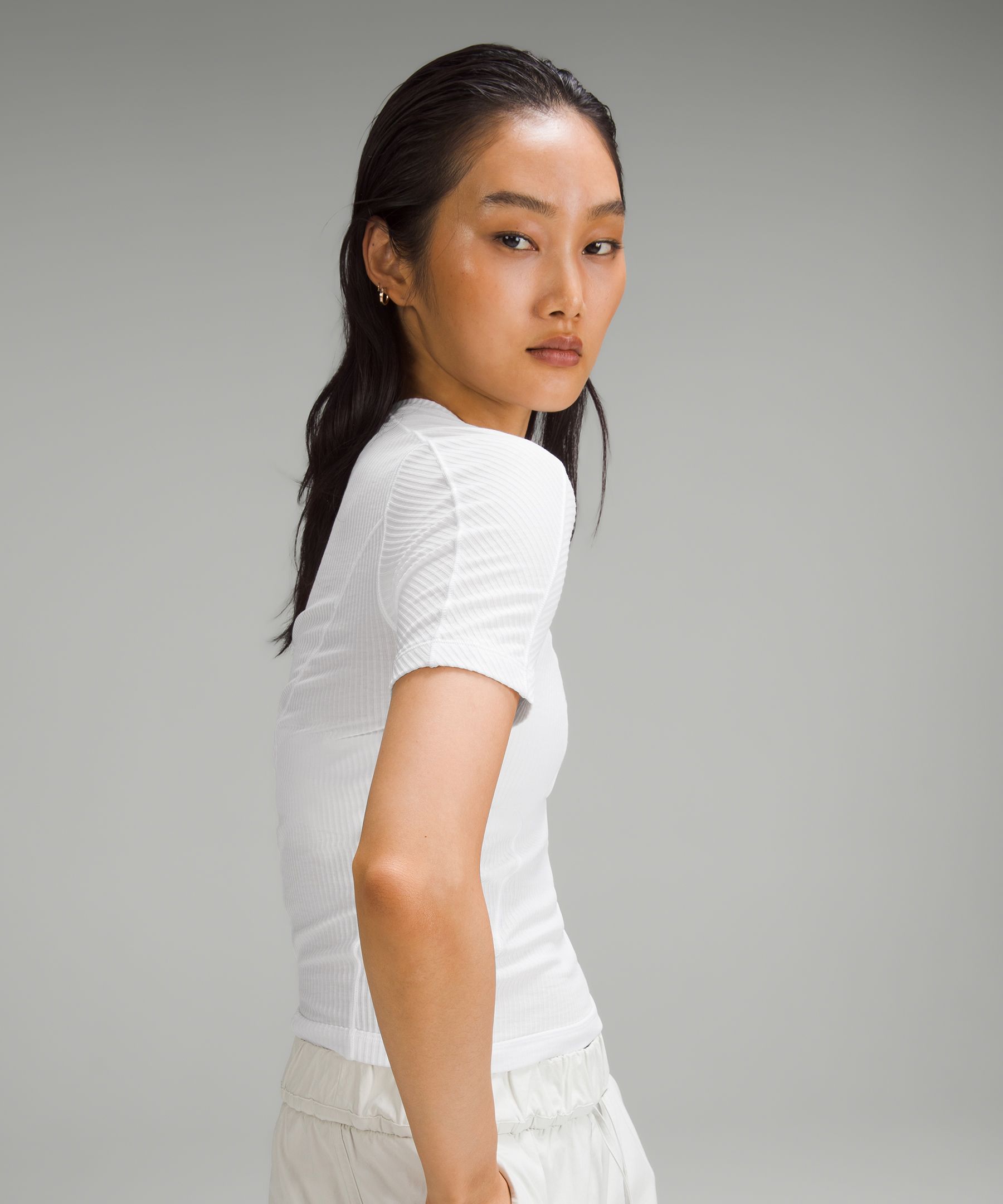 Lululemon Asymmetrical Ribbed Cotton T-Shirt. 3