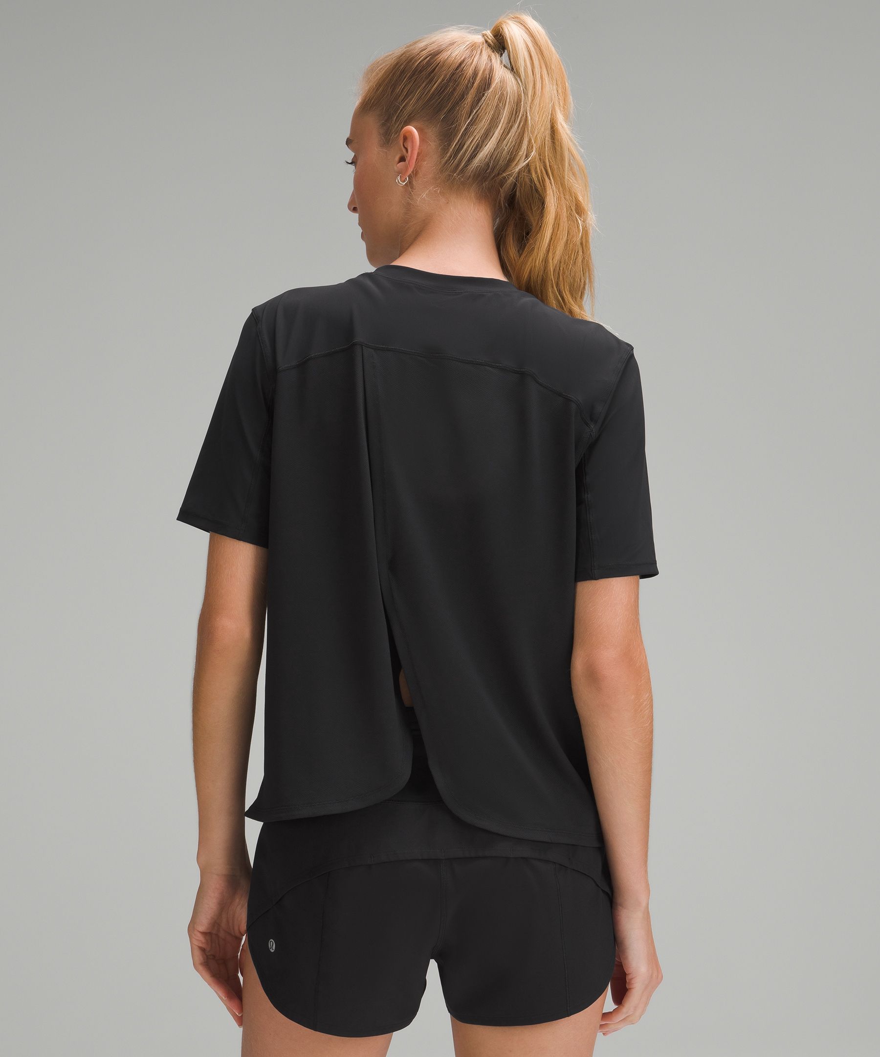 Shop Lululemon Mesh Panelled Uv Protection Running T-shirt