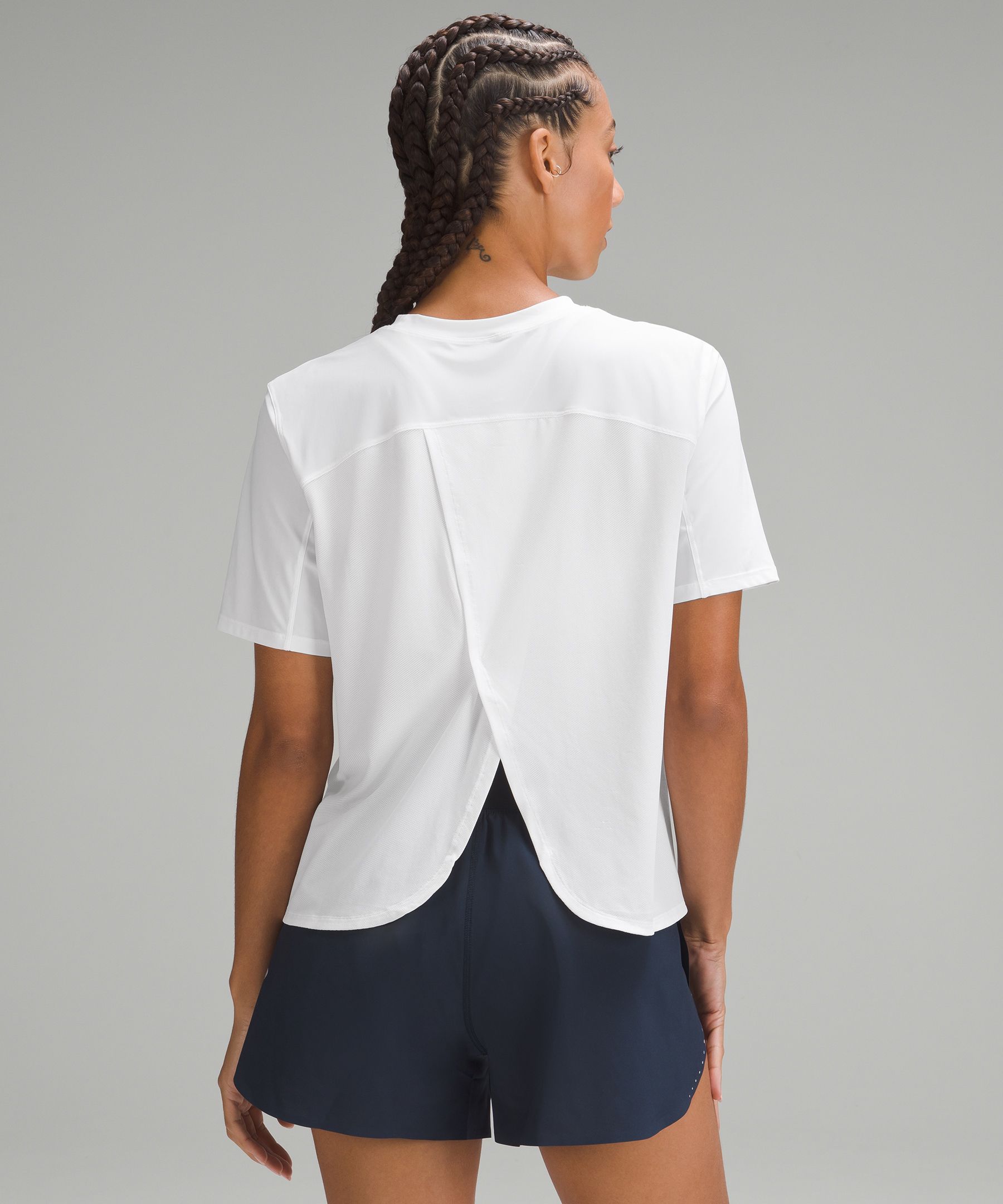 Shop Lululemon Mesh Panelled Uv Protection Running T-shirt