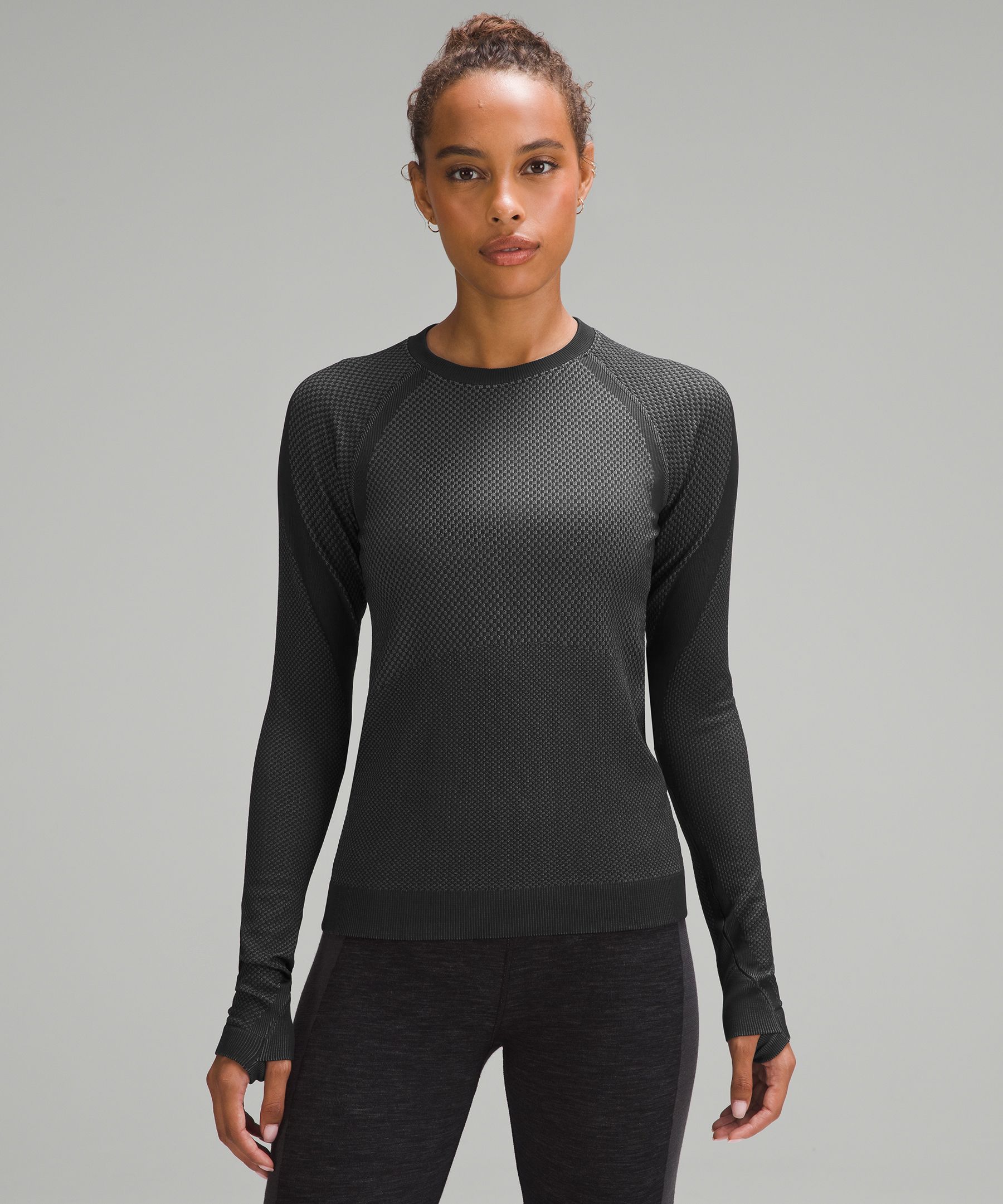 Lululemon rest less pullover heathered black inkwell softshell feelin  frosty pants - Agent Athletica