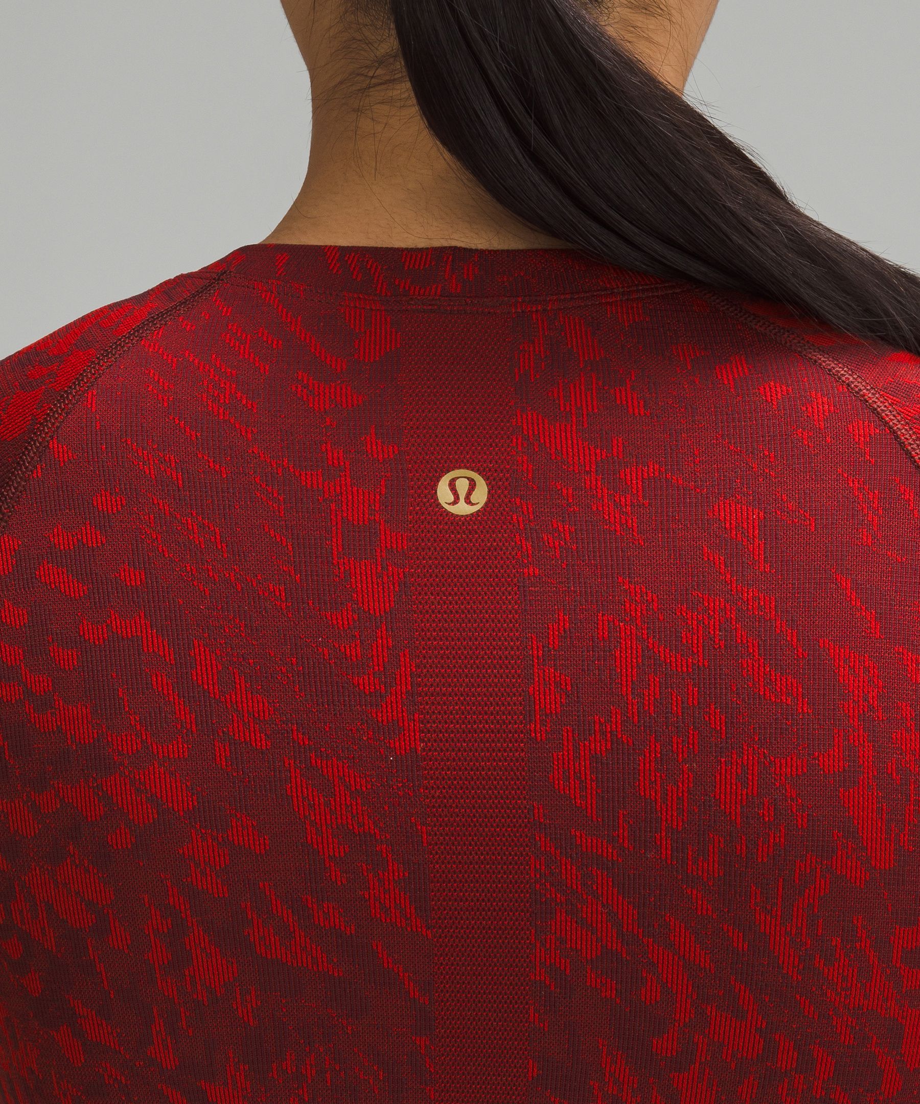 Lululemon Swiftly Tech Short Sleeve Crew *Lunar New Year - Dark Red / Dark  Red - lulu fanatics