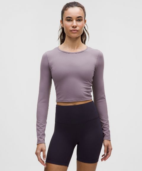 Lululemon Wunder Train Cropped Long-Sleeve Shirt