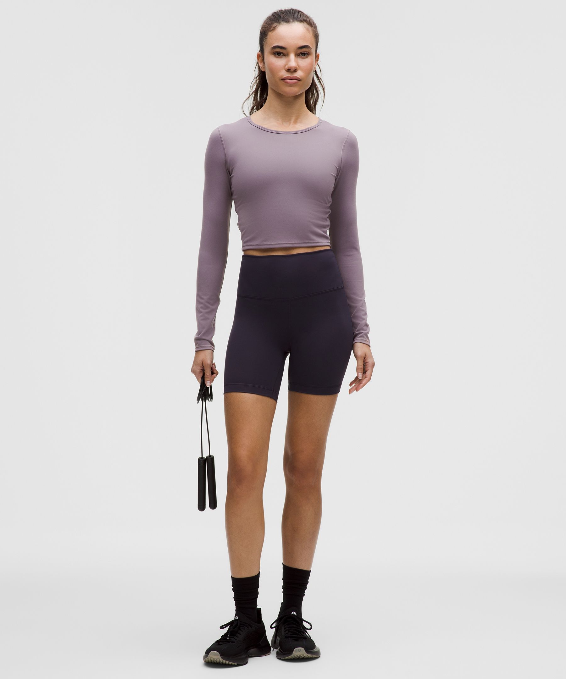 Lululemon Wunder Train Cropped Long-sleeve Shirt