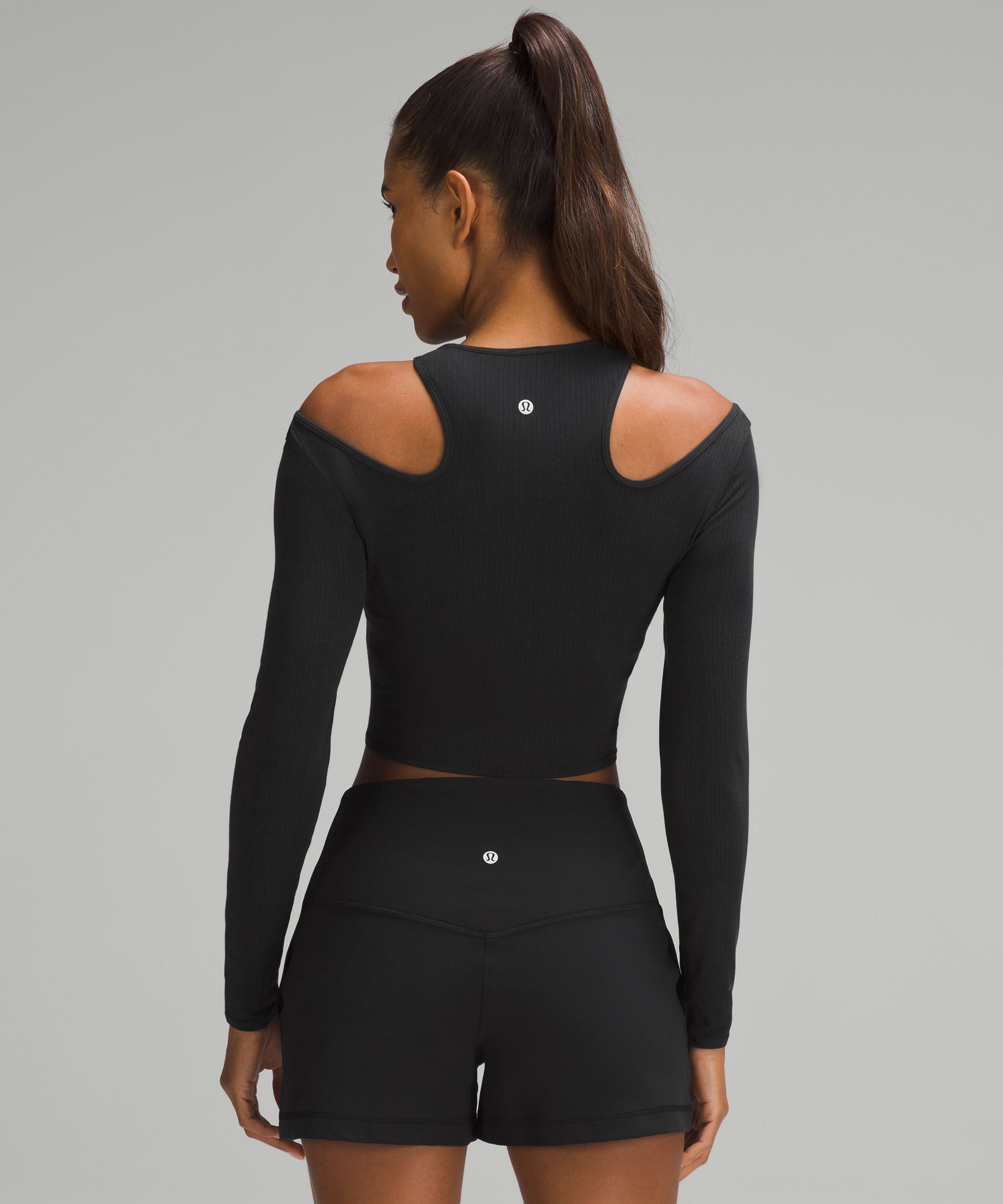 Women's yoga wrap cut-out longsleeve