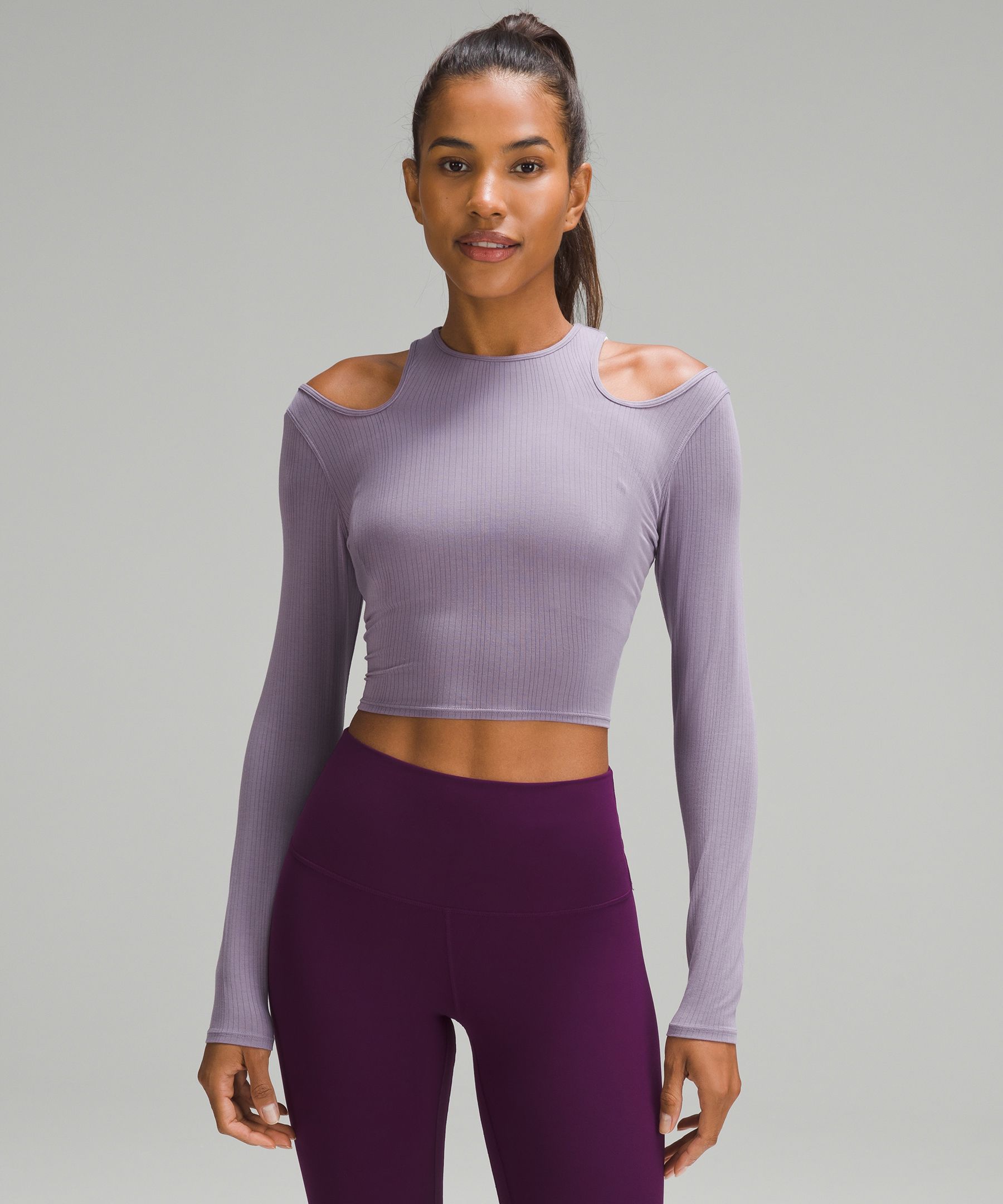 Lululemon LA Cut-Out-Waist Crop Long Sleeve - Dark Olive - lulu