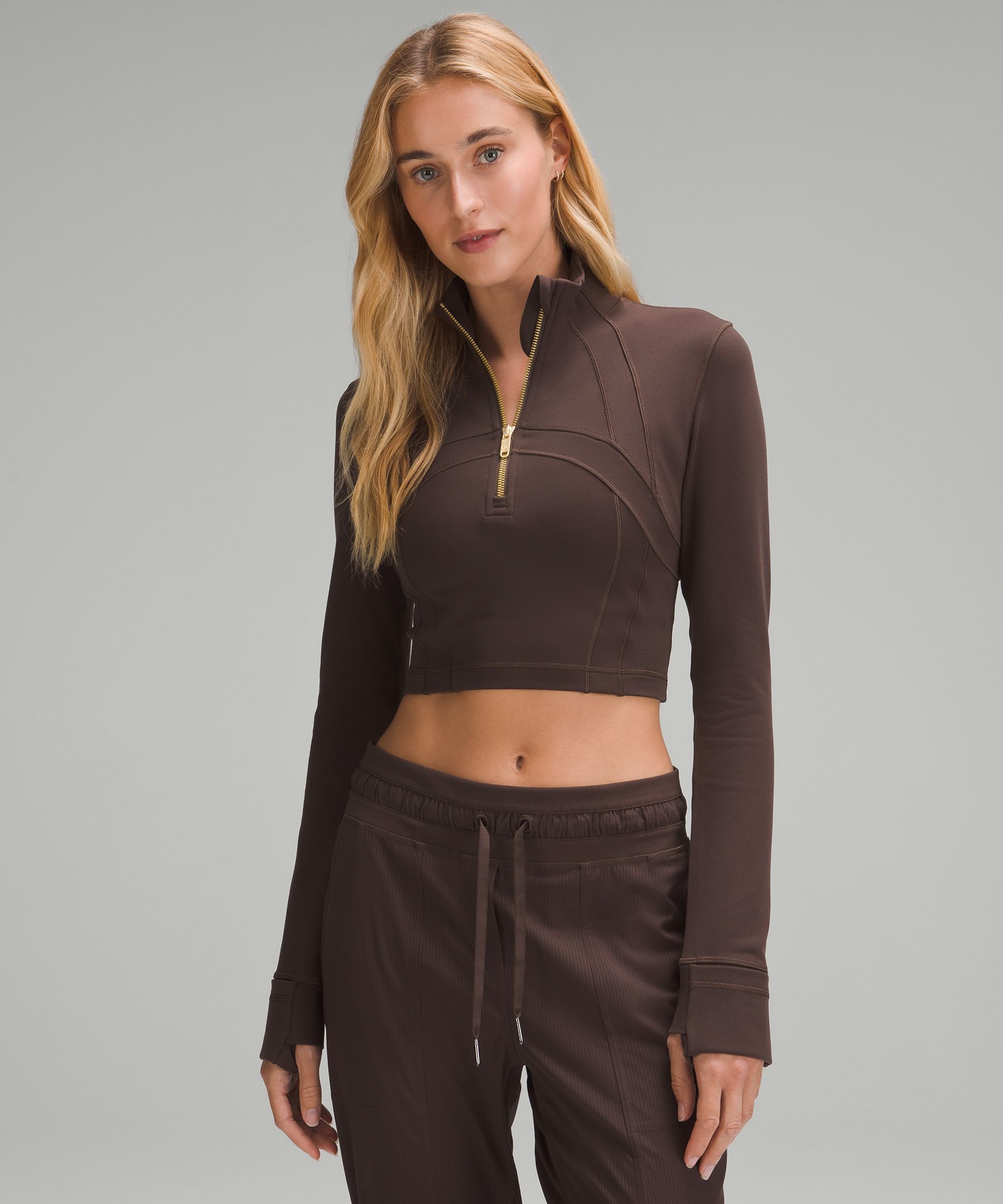 Cropped half zip jacket on sale