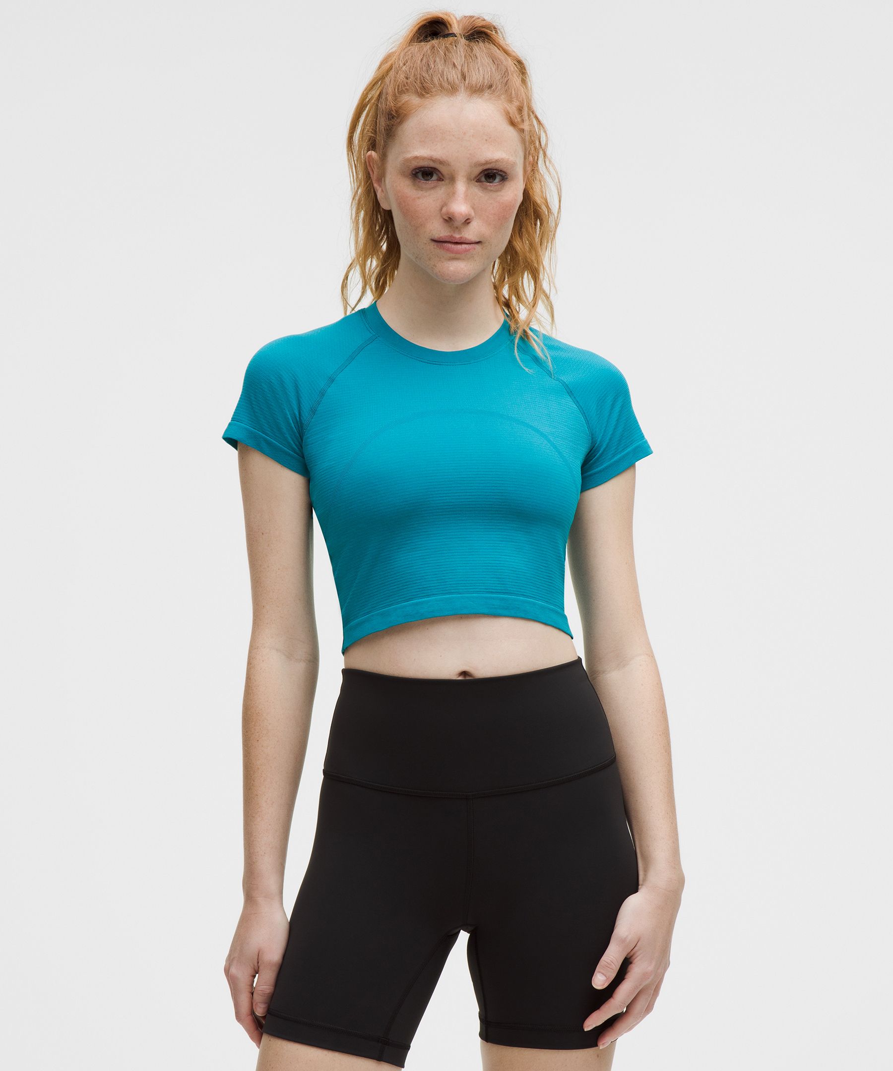 LULULEMON SWIFTLY TECH CROPPED SHORT-SLEEVE SHIRT 2.0 