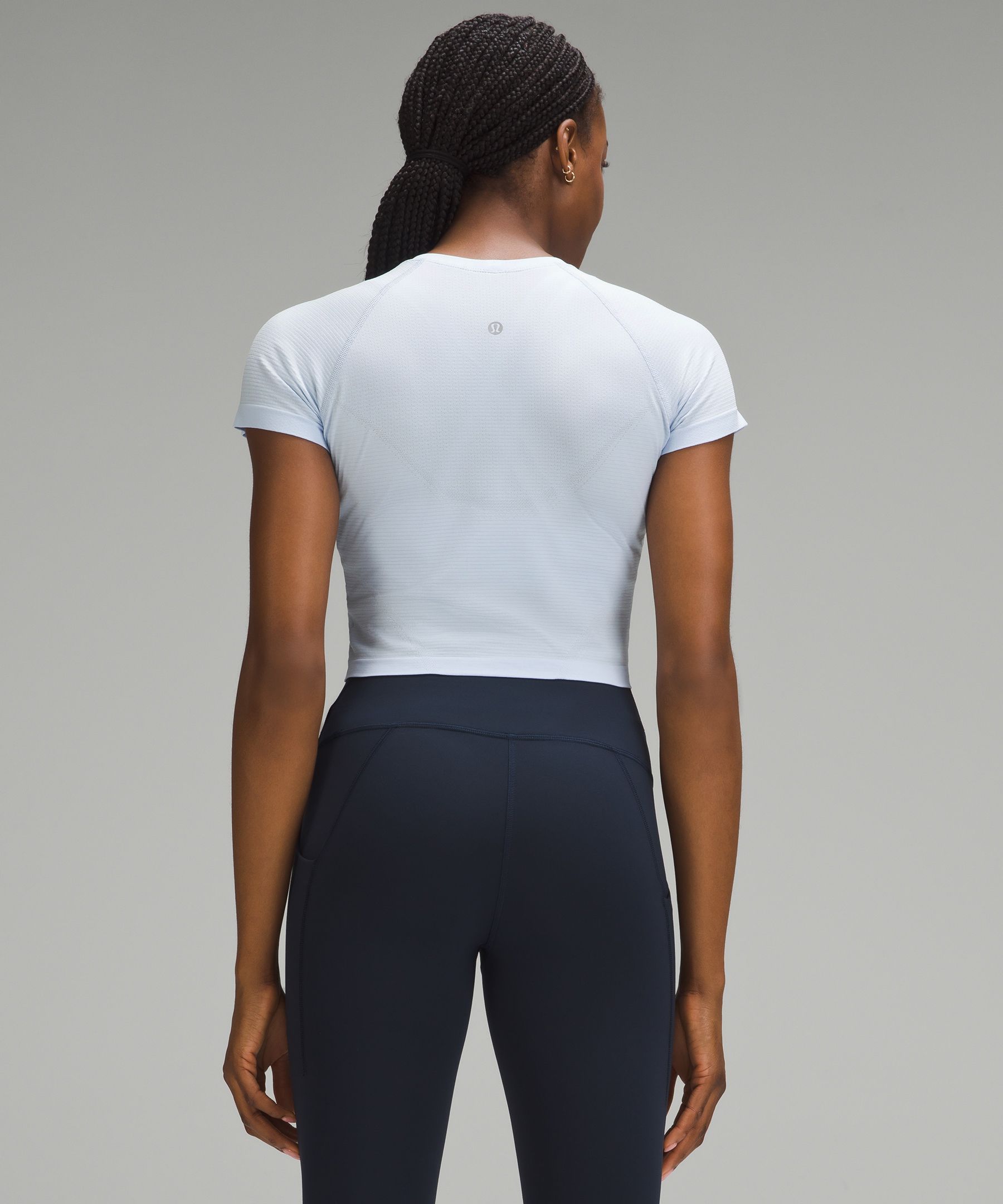 LULULEMON Swiftly Tech Short Sleeve (Black/White/Deep Coal/Titanium, 12) at   Women's Clothing store