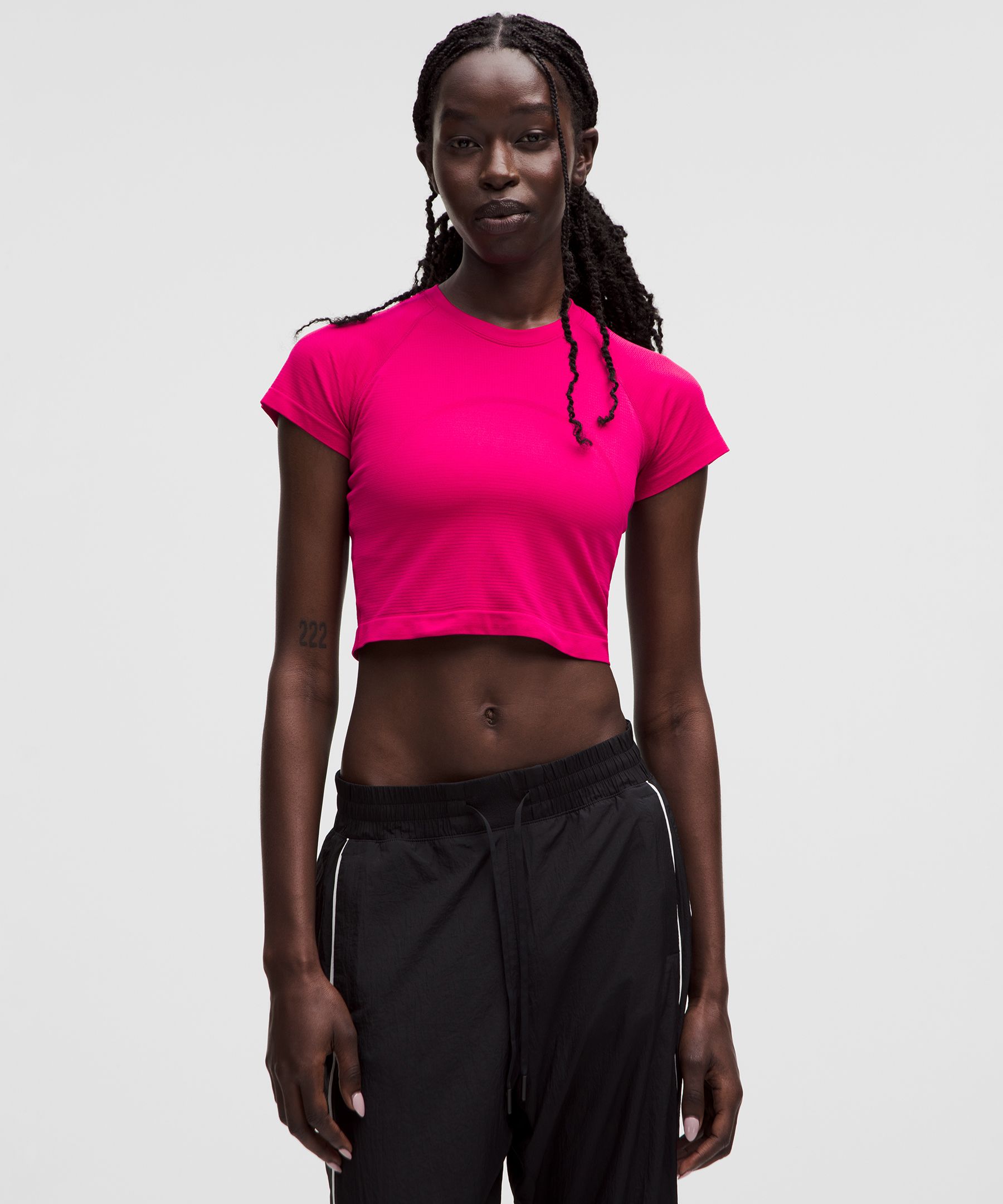 Swiftly Tech Cropped Short-Sleeve Shirt 2.0 - Pink