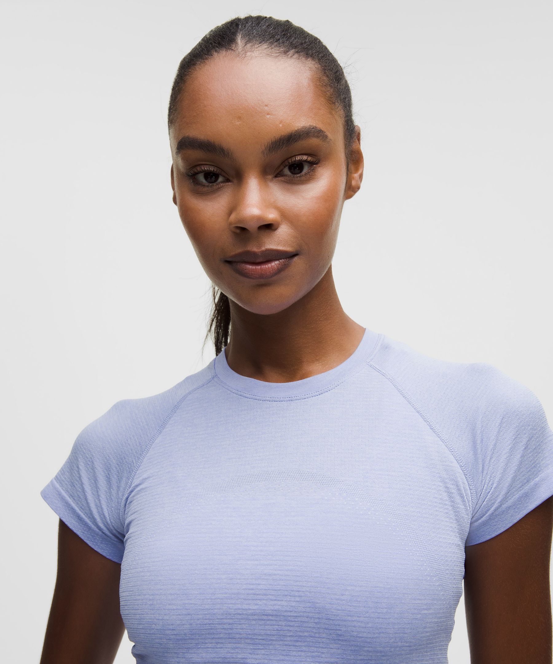 Lululemon Swiftly Tech Cropped Short-sleeve Shirt 2.0 In Blue