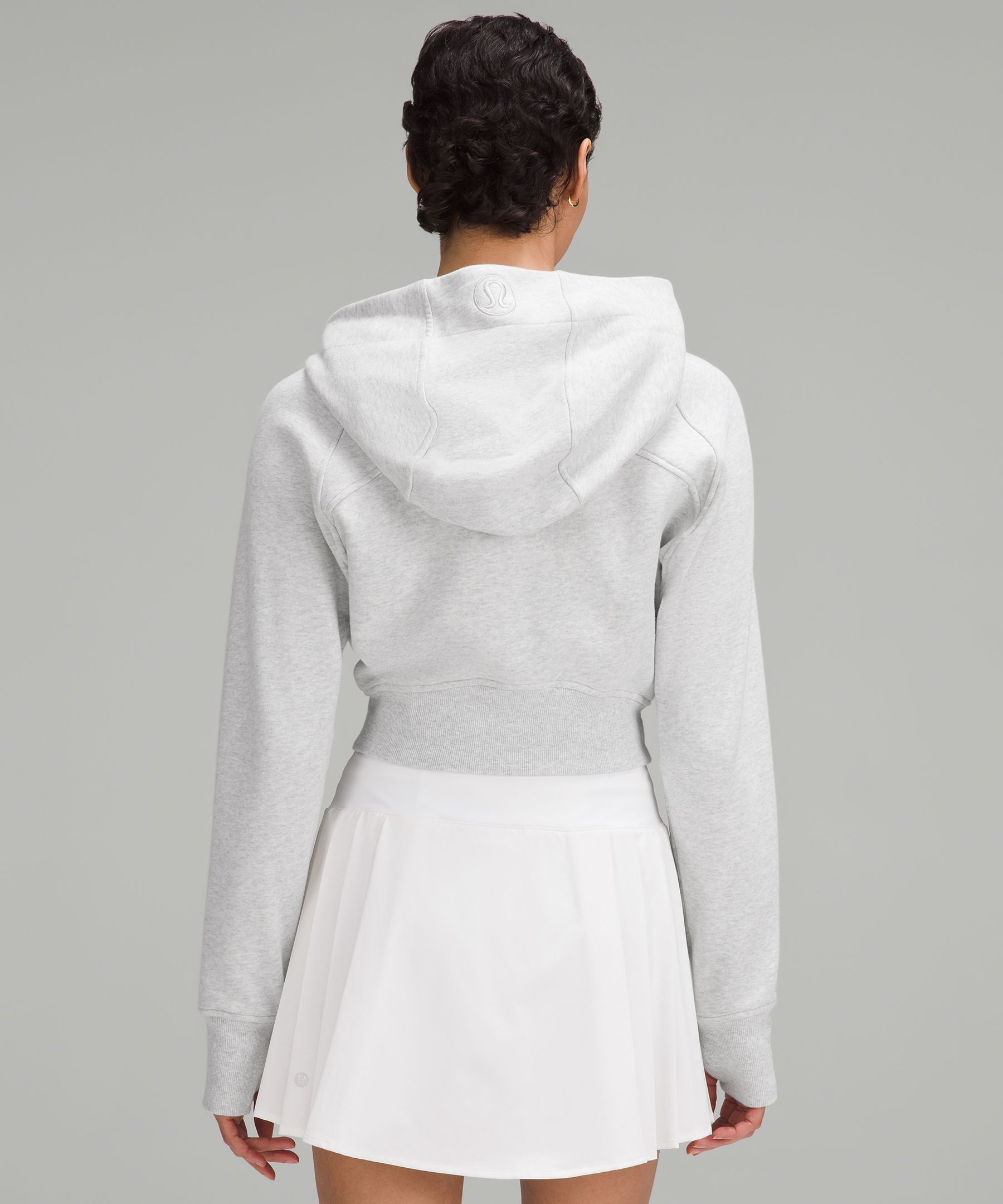 Shop Lululemon Scuba Full-zip Cropped Hoodie