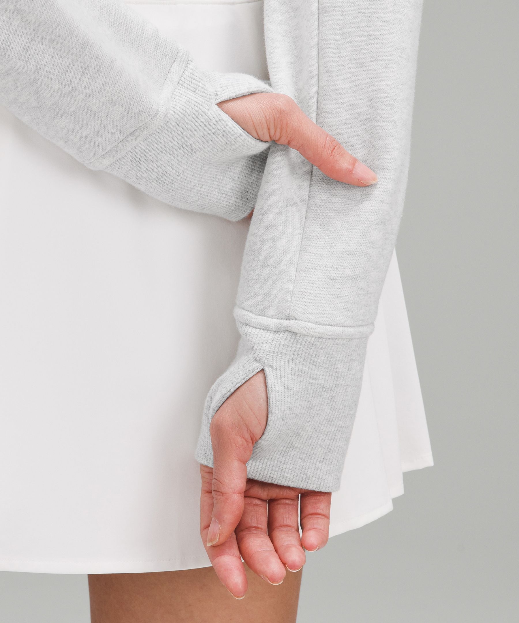 Shop Lululemon Scuba Full-zip Cropped Hoodie