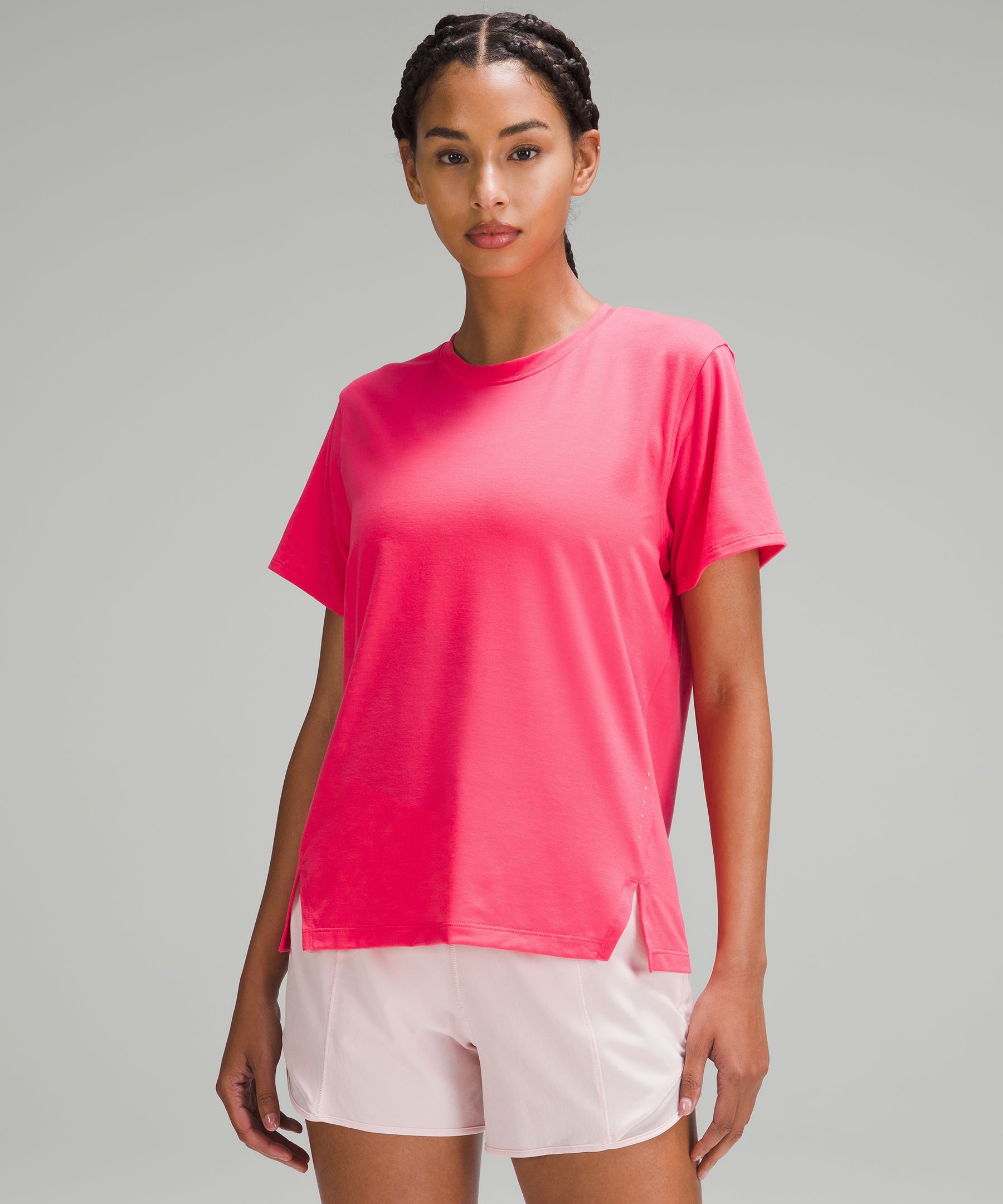 Slim Pink Running Tops & T-Shirts.