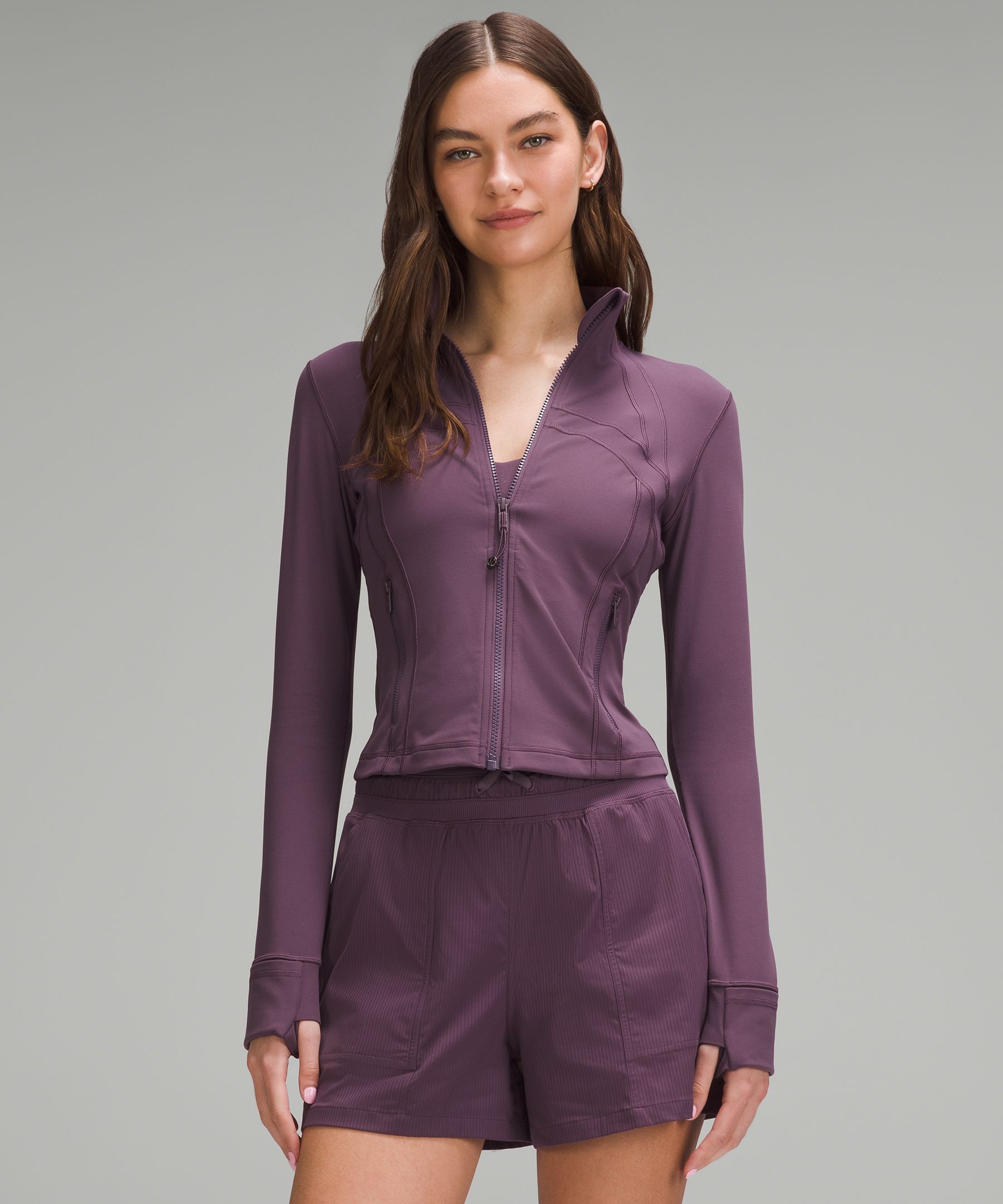 Lululemon Define Cropped Jacket Nulu In Purple