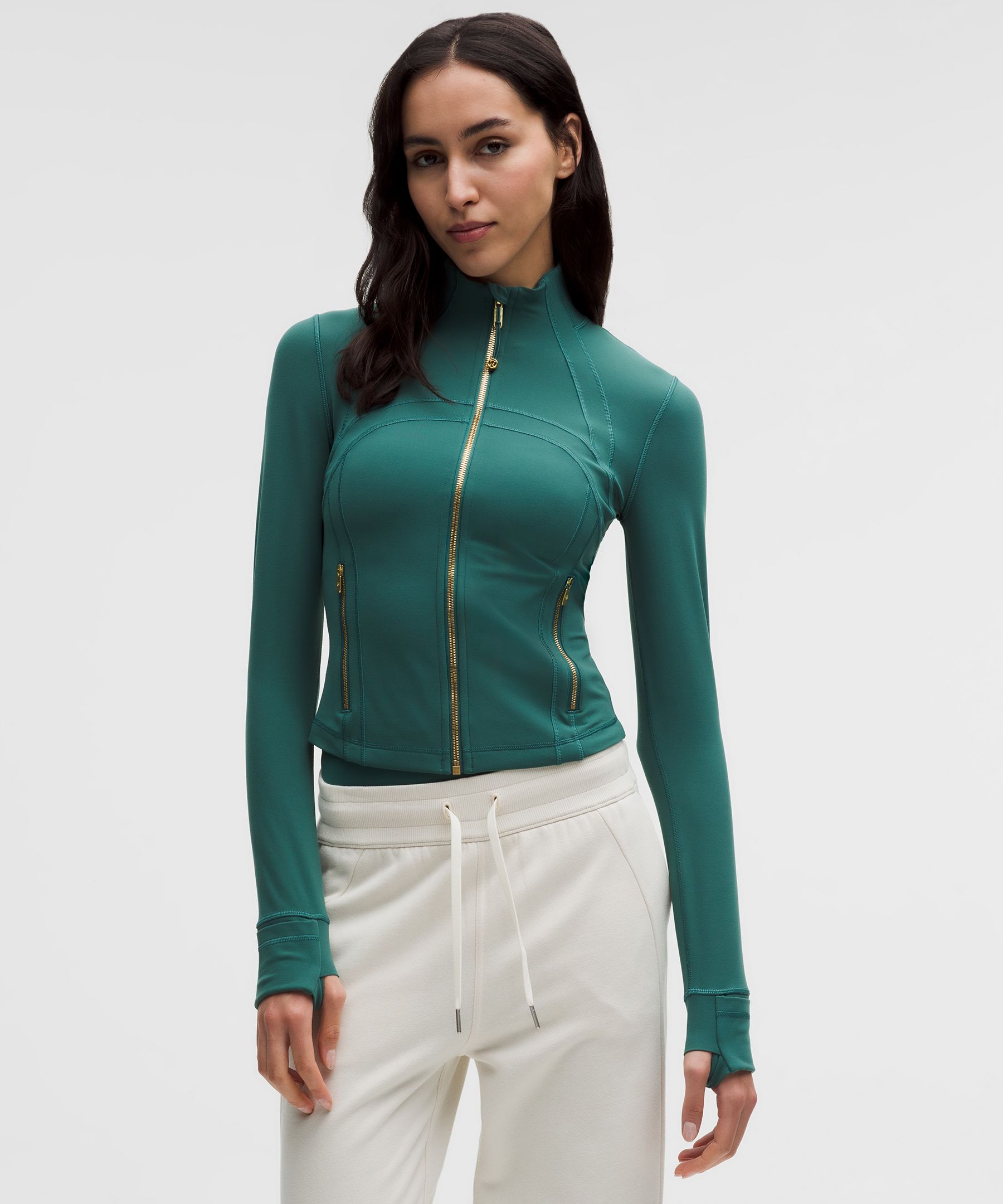 lululemon – Women’s Define Cropped Jacket Nulu – Color Gold/Green – Size 4