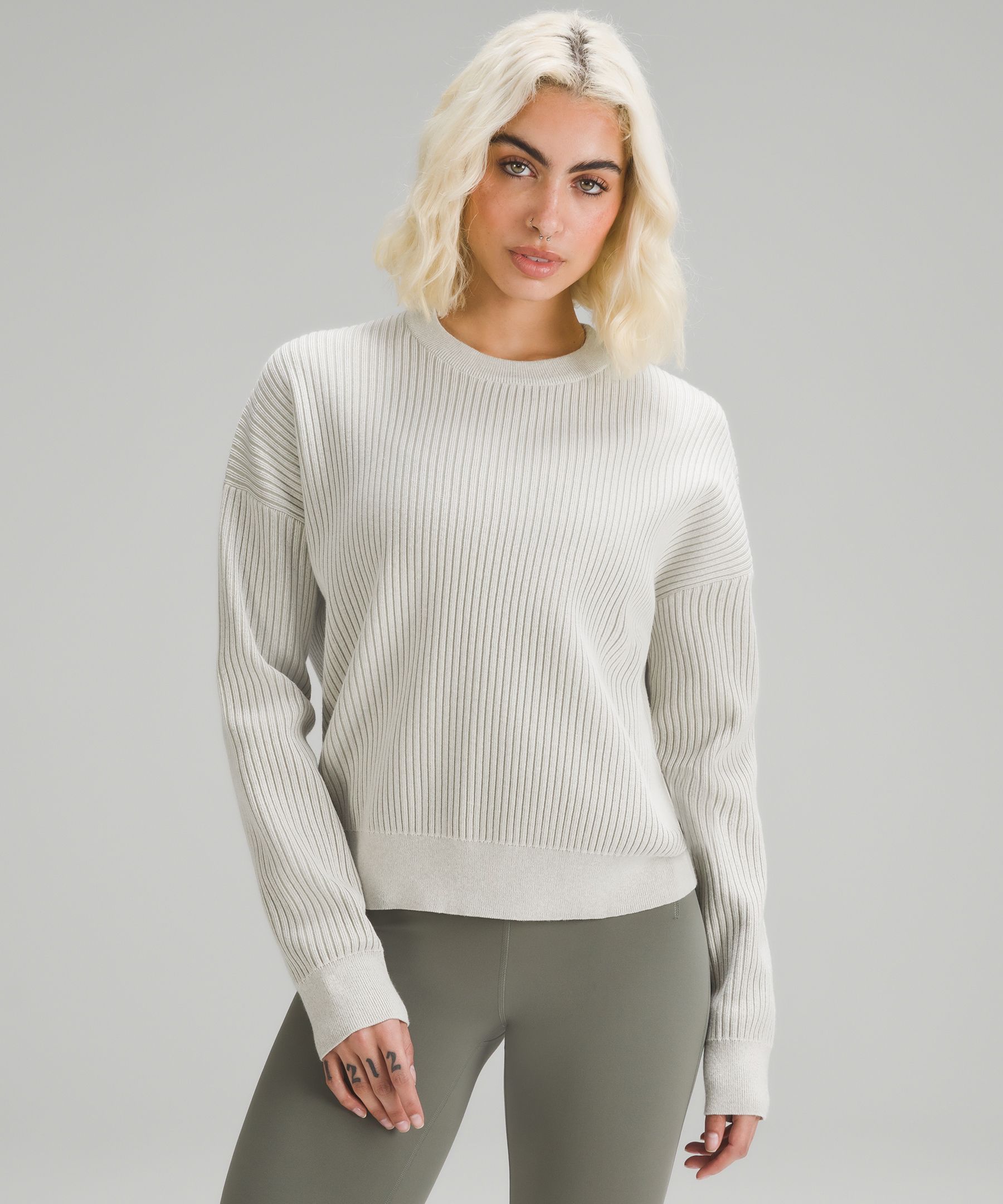 Ribbed sweatshirt sales