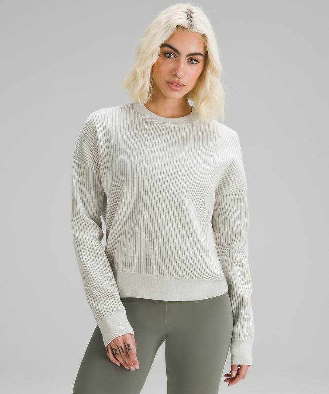 Cotton-Blend Ribbed Sweater