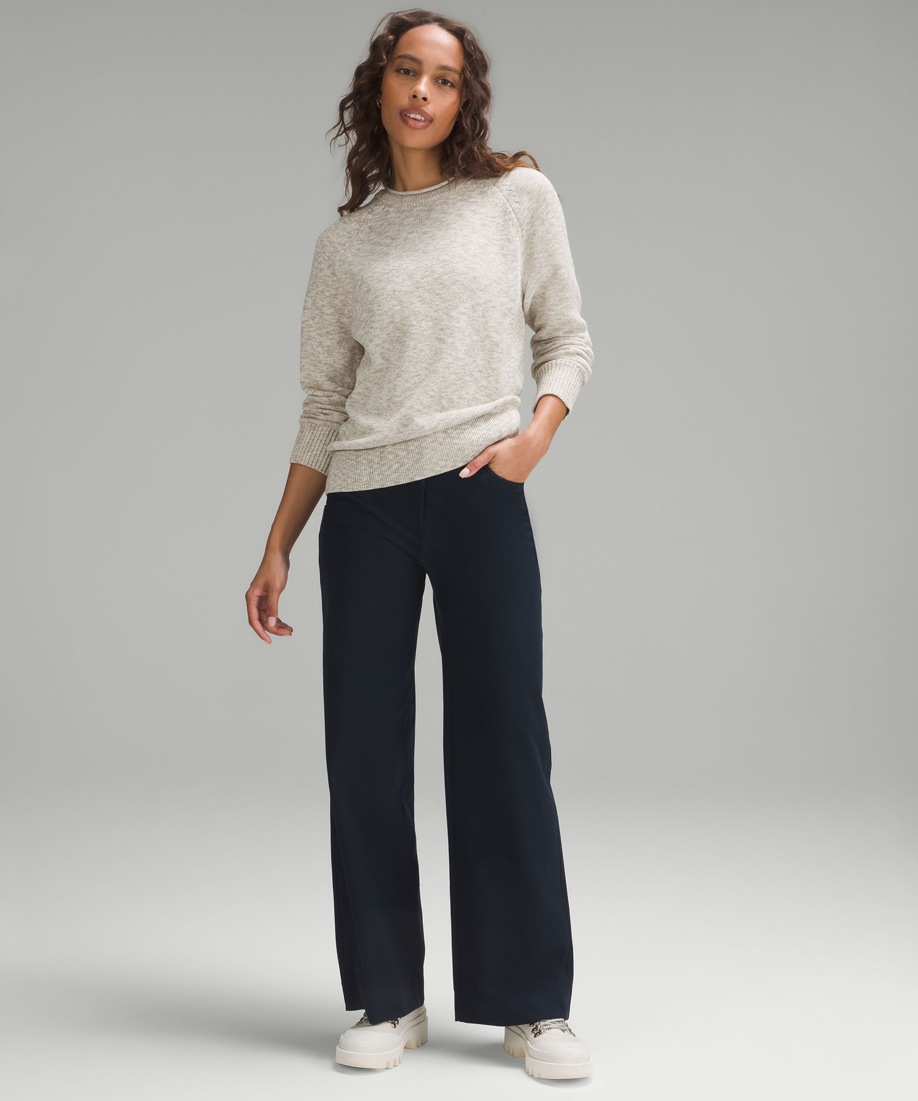 Boxy Cotton Blend Sweater Jumpers Lululemon UK