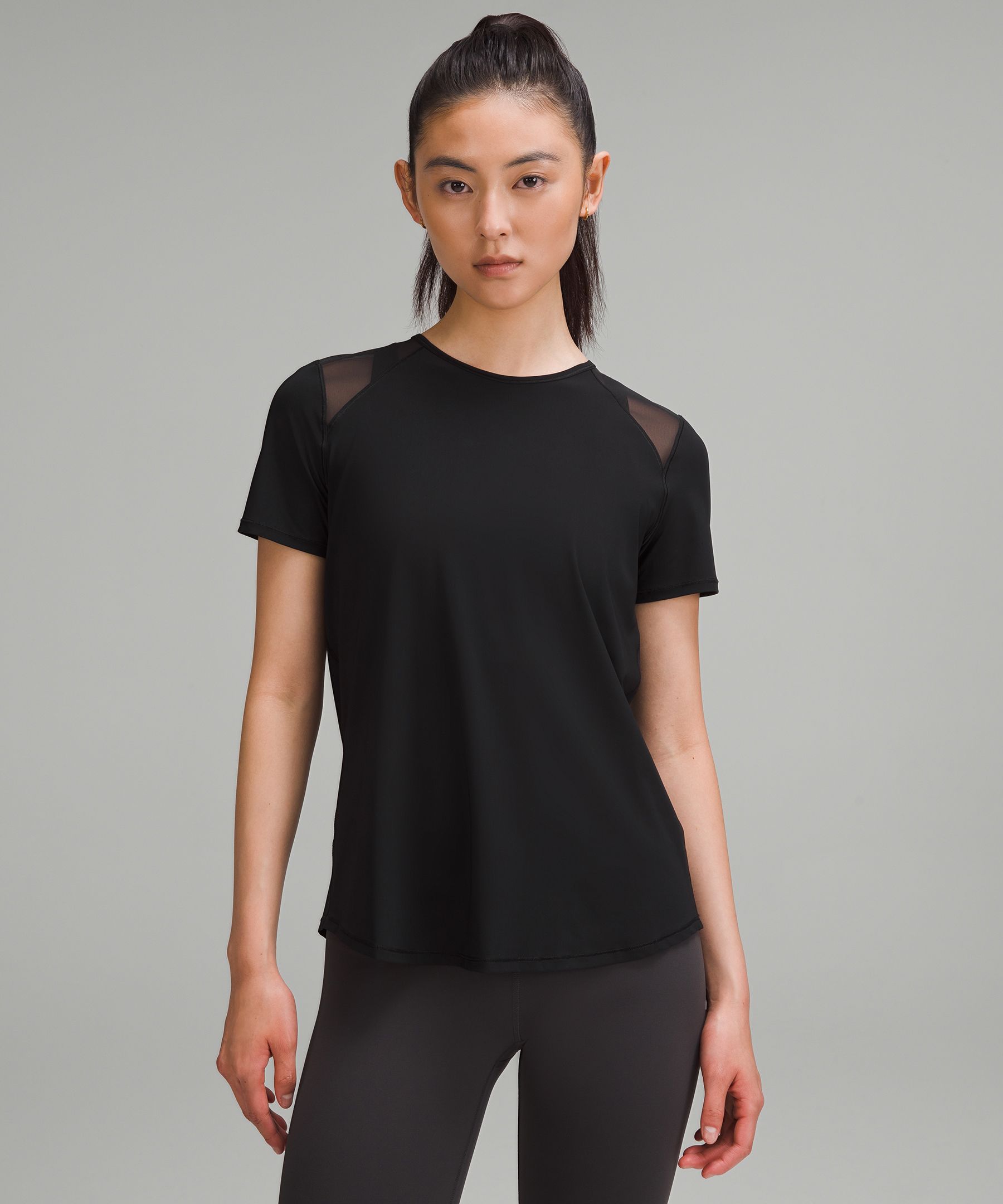  LUYAA Black Short Sleeves Running Tops for Women