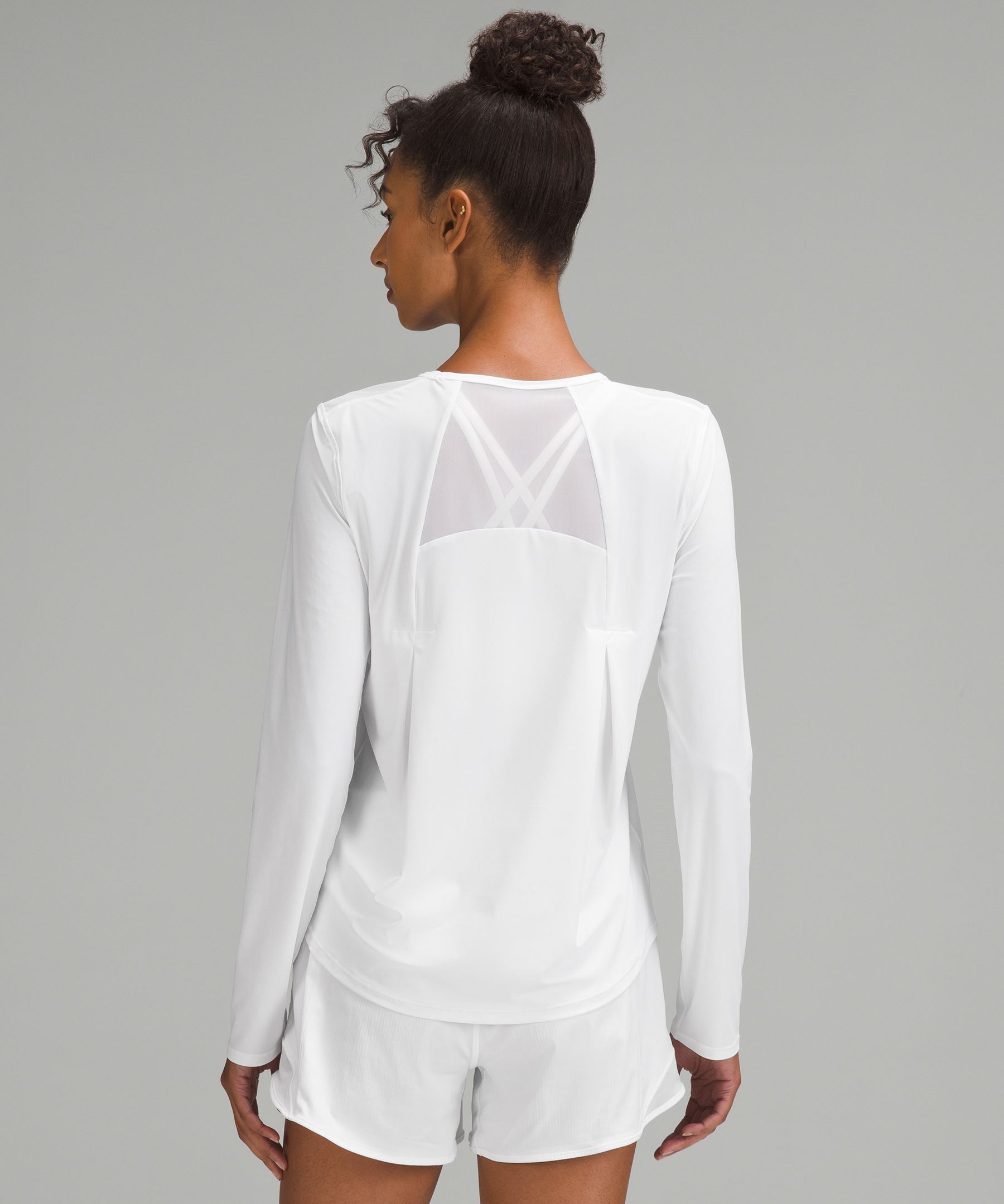 White Sculpt Long Sleeve Gym Top