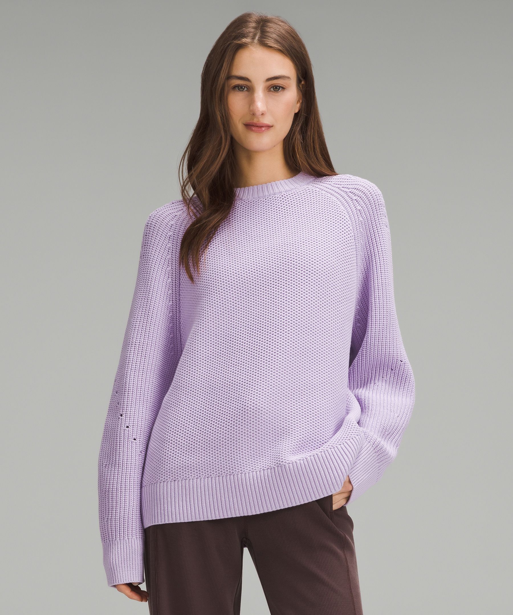 Honeycomb Crewneck Sweater, Women's Hoodies & Sweatshirts