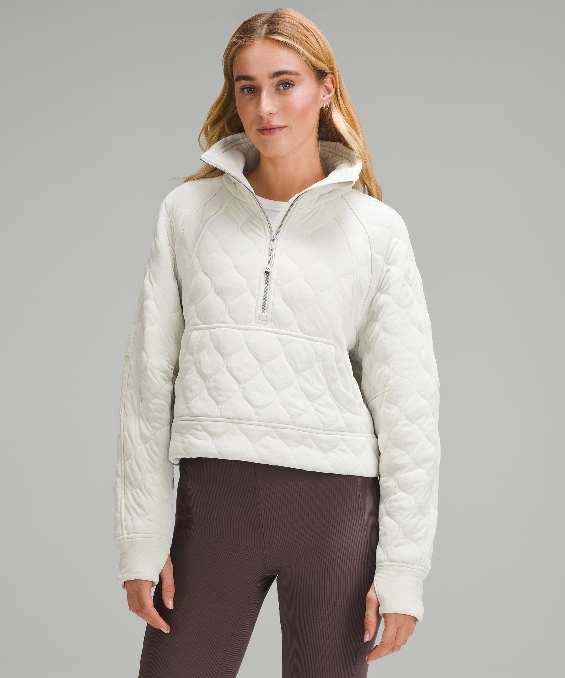 Quilted scuba hoodie online sweatshirt